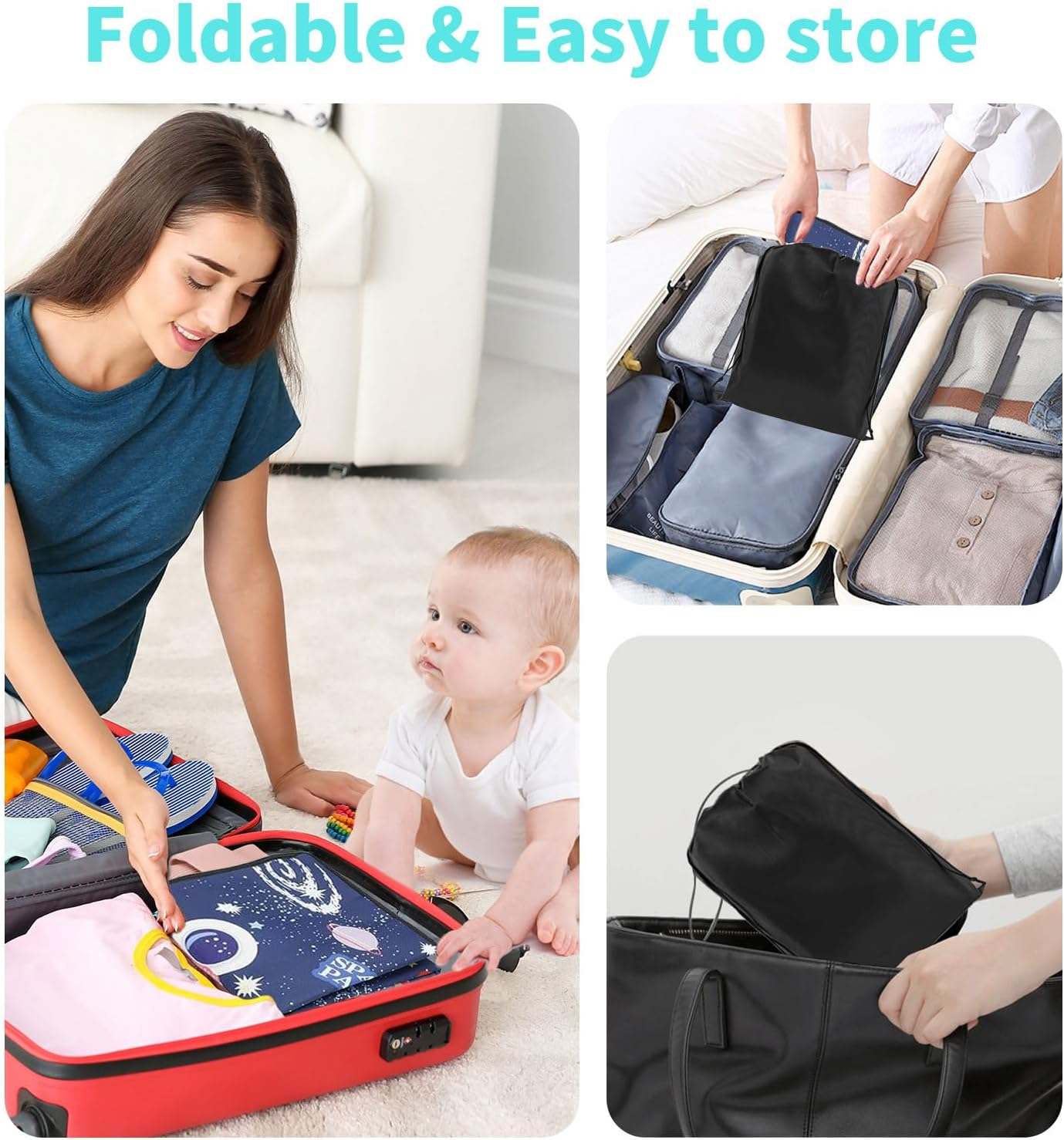 Airplane Travel Bed for Kids Foldable Airplane Bed For77*44Cm Airplane Seat Extender for Travel Waterproof Lightweight Airplane Foot Hammock for All Airplane Seats (Starry Blue) image number 1