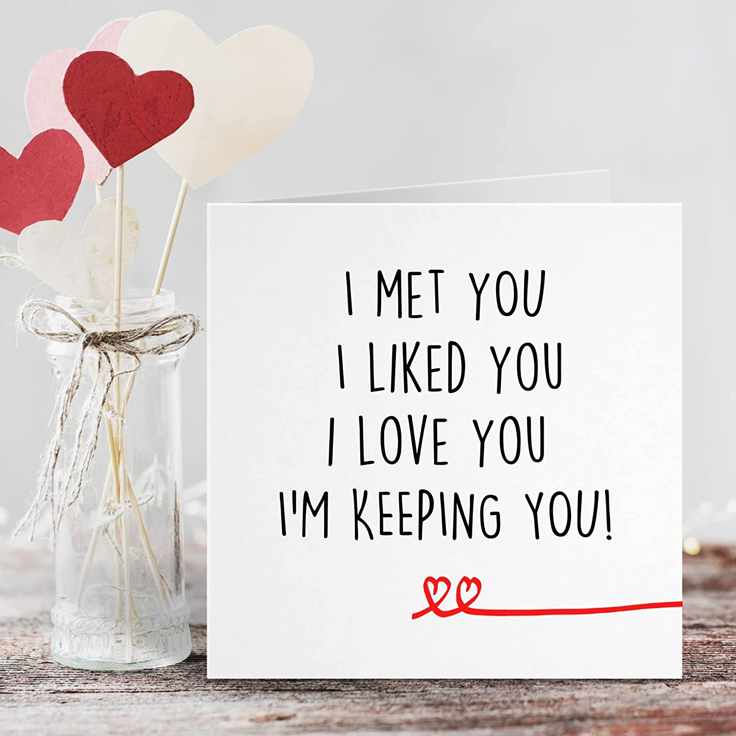 Happy Wedding Anniversary Cards | Valentines Cute Funny Card | for Wife Husband Girlfriend Boyfriend Him Her | Partner Gay LGBT Gift | Handcrafted | 1St 2Nd 3Rd 4Th 5Th Year Ruby Tin Golden | 6" image number 5