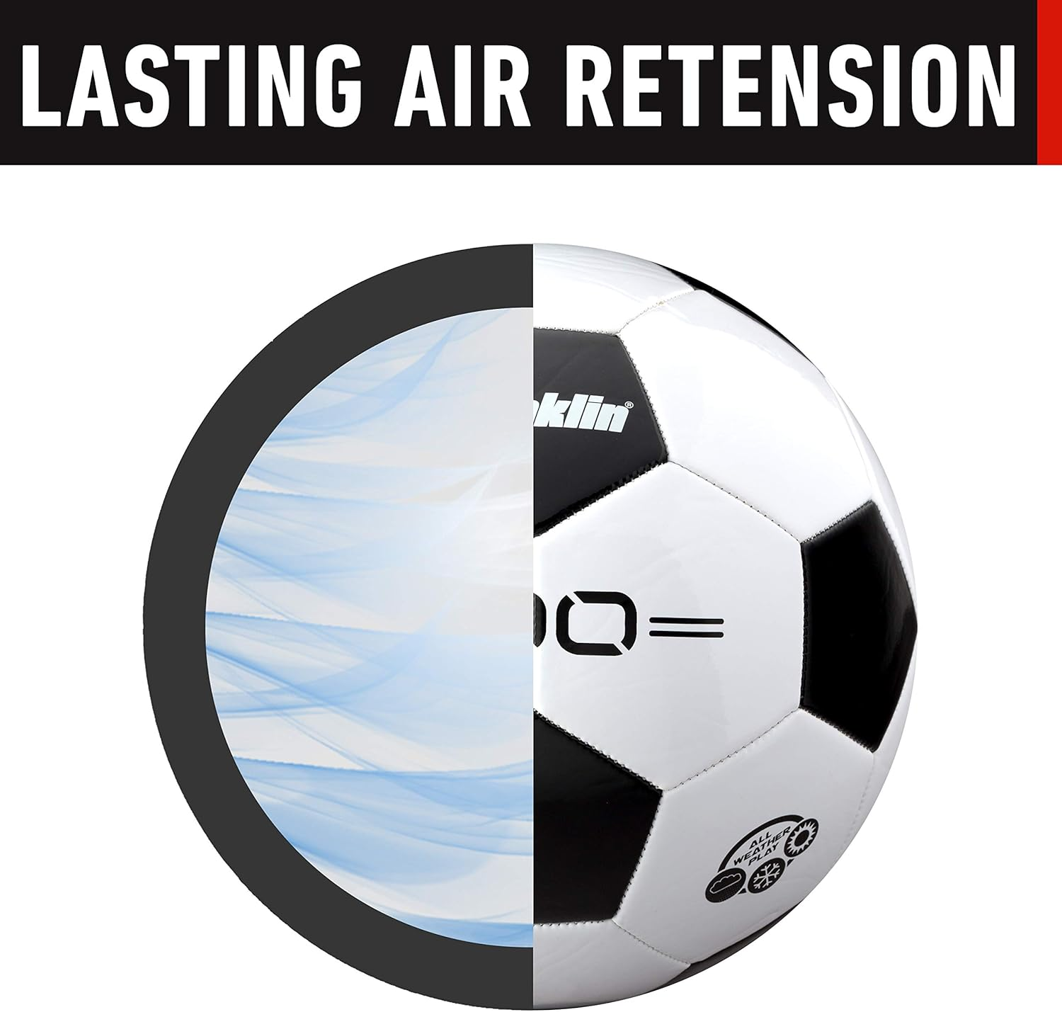 Franklin Sports Soccer Balls - Youth + Adult Soccer Balls - Size 3, 4 + 5 Soccer Balls - Single + Bulk Packs - Black + White image number 3