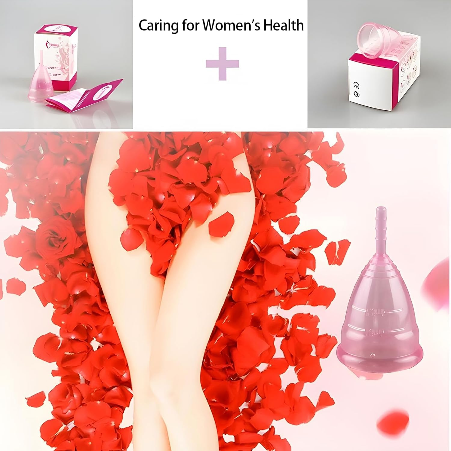 Menstrual Cup Ergonomic Design with Medical Grade Silicone Period Cup| Non-Toxic & Odorless | Reusable | Sanitary Pad Alternative | Comfortable Period Solution | Ideal for Sports, Swimming, Travel, and Social Events image number 4