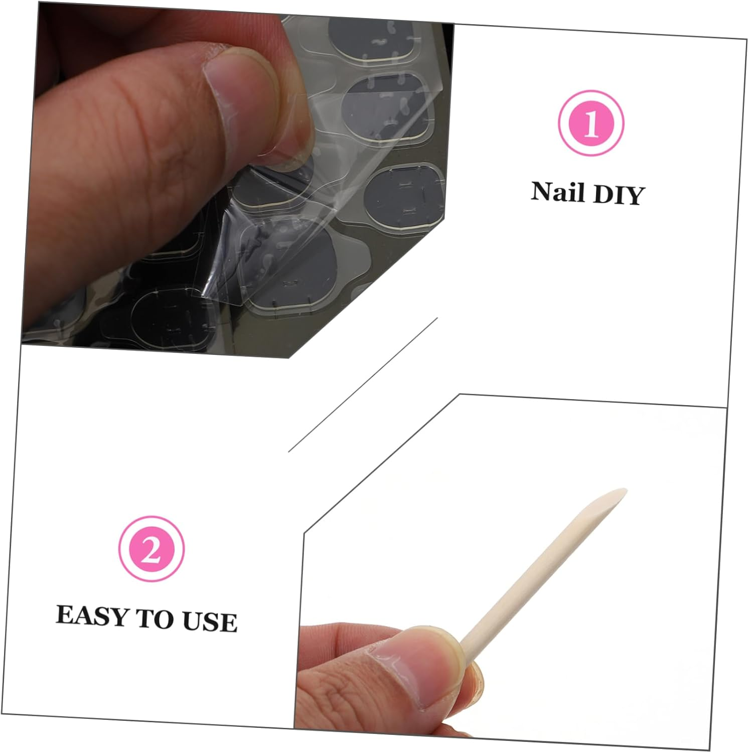 DONFAMDS 40Pcs Manicure Kit False Nails Nail Stickers Files for Diy Home Salon Use image number 3