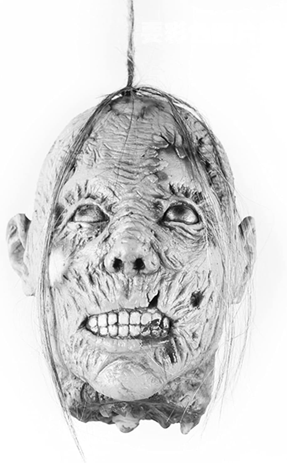 Mummy Head Hanging Ornament, Creepy Halloween Props Pendant Durable Halloween Horror Hanging Head Decoration for Home Haunted House Bar/1133 (Size : Female) image number 1