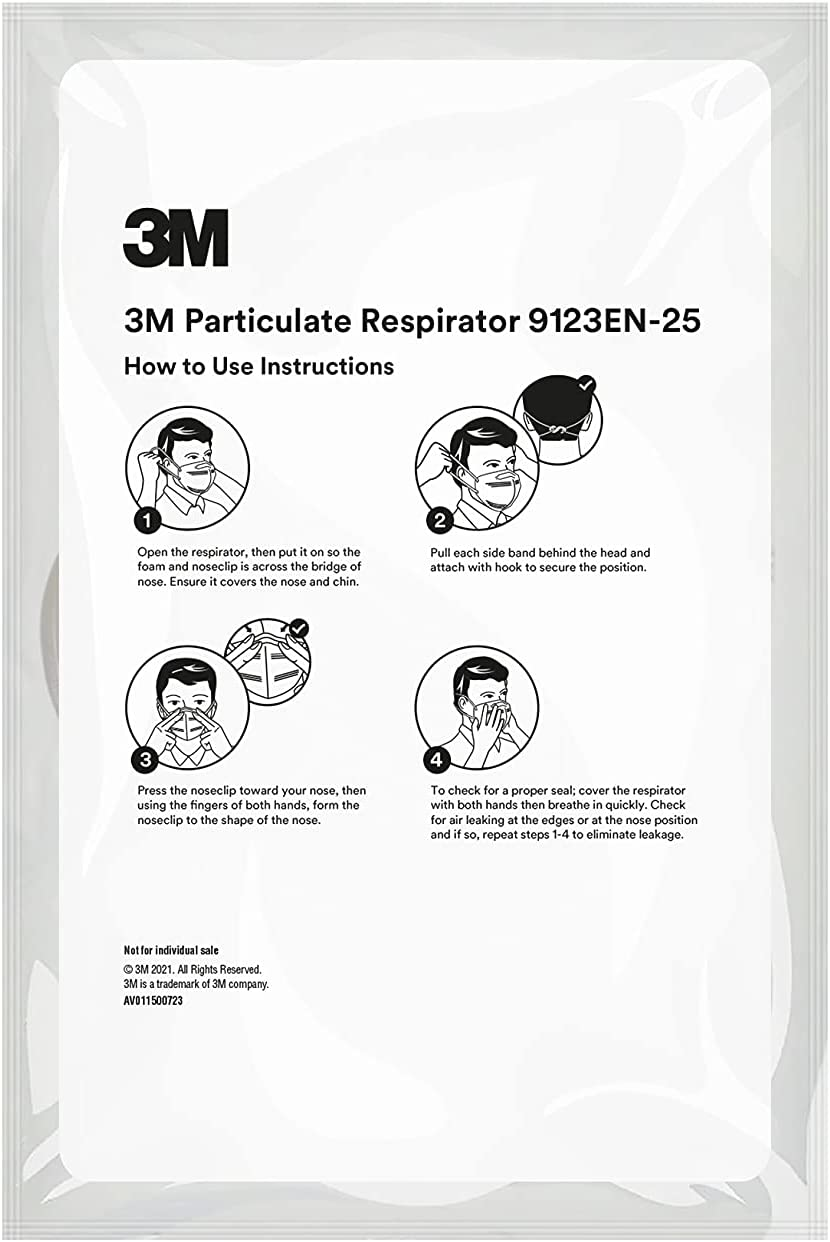 3M P2 Particulate Vertical Flat Fold Disposable Respirator 25 Pack image number 5