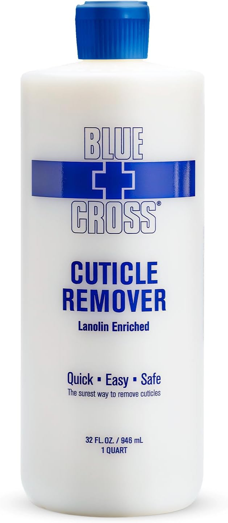 Blue Cross Cuticle Remover Liquid, Cuticle Softener for Nails, Professional Nail Care with Lanolin for Brittle Hang Nails, Hydrating, Moisturizing, Dry Cuticles, Made in USA. 16Oz image number 3