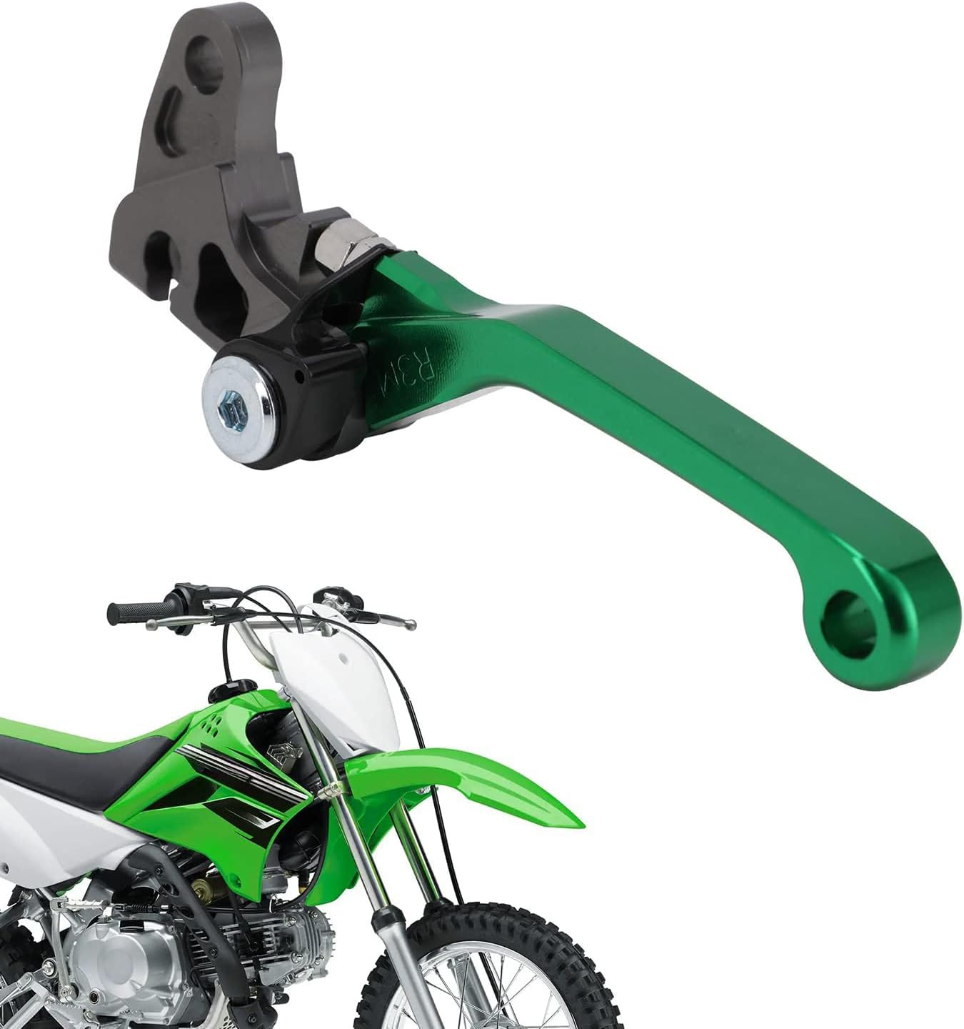 JFG RACING Motorcycle Brake Lever Folding Levers CNC for KLX 110 KLX110 KLX110L 2010-2023 Green image number 1