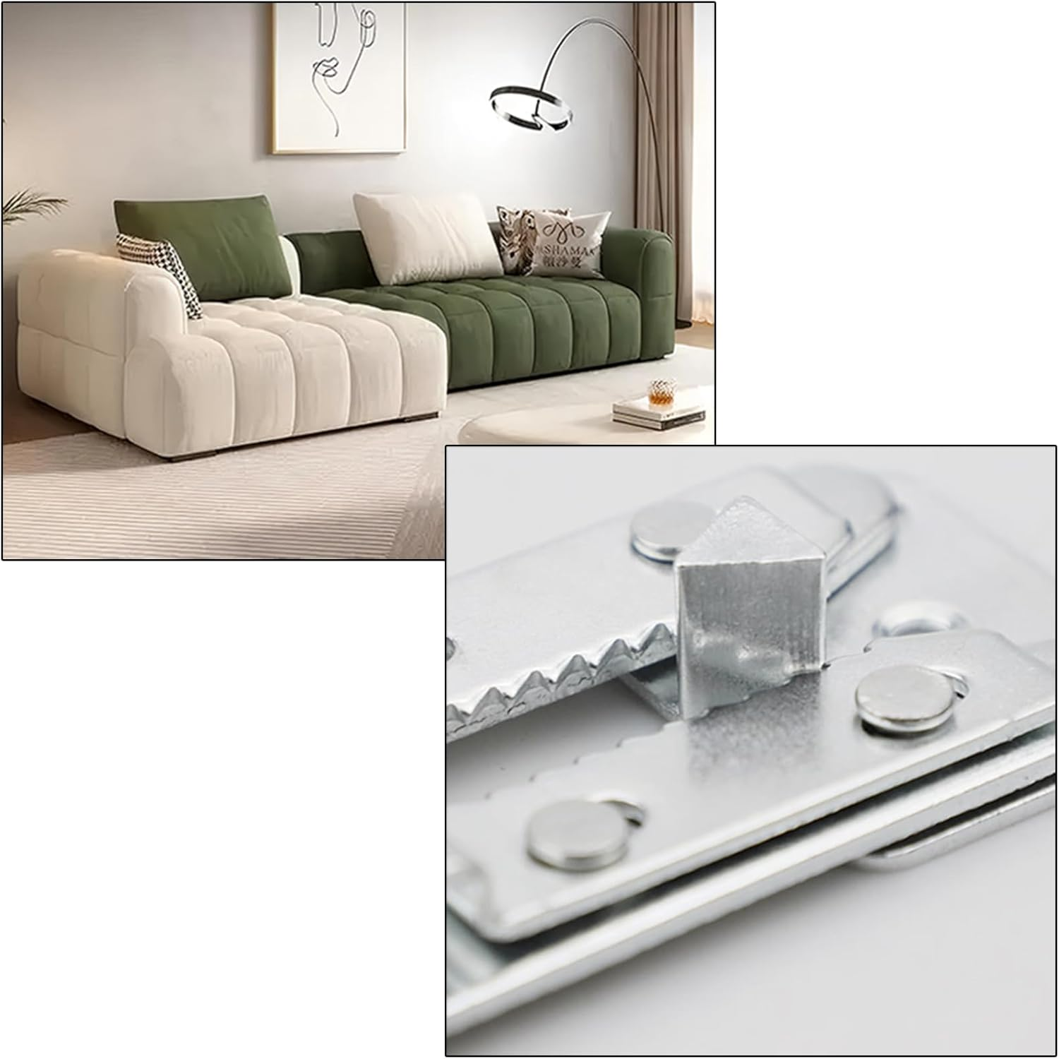 Auto-Plaza 10X Galvanized Alloy Sofa Sectional Couch Connector Furniture Connector Clips Silver (5.5 Inch)