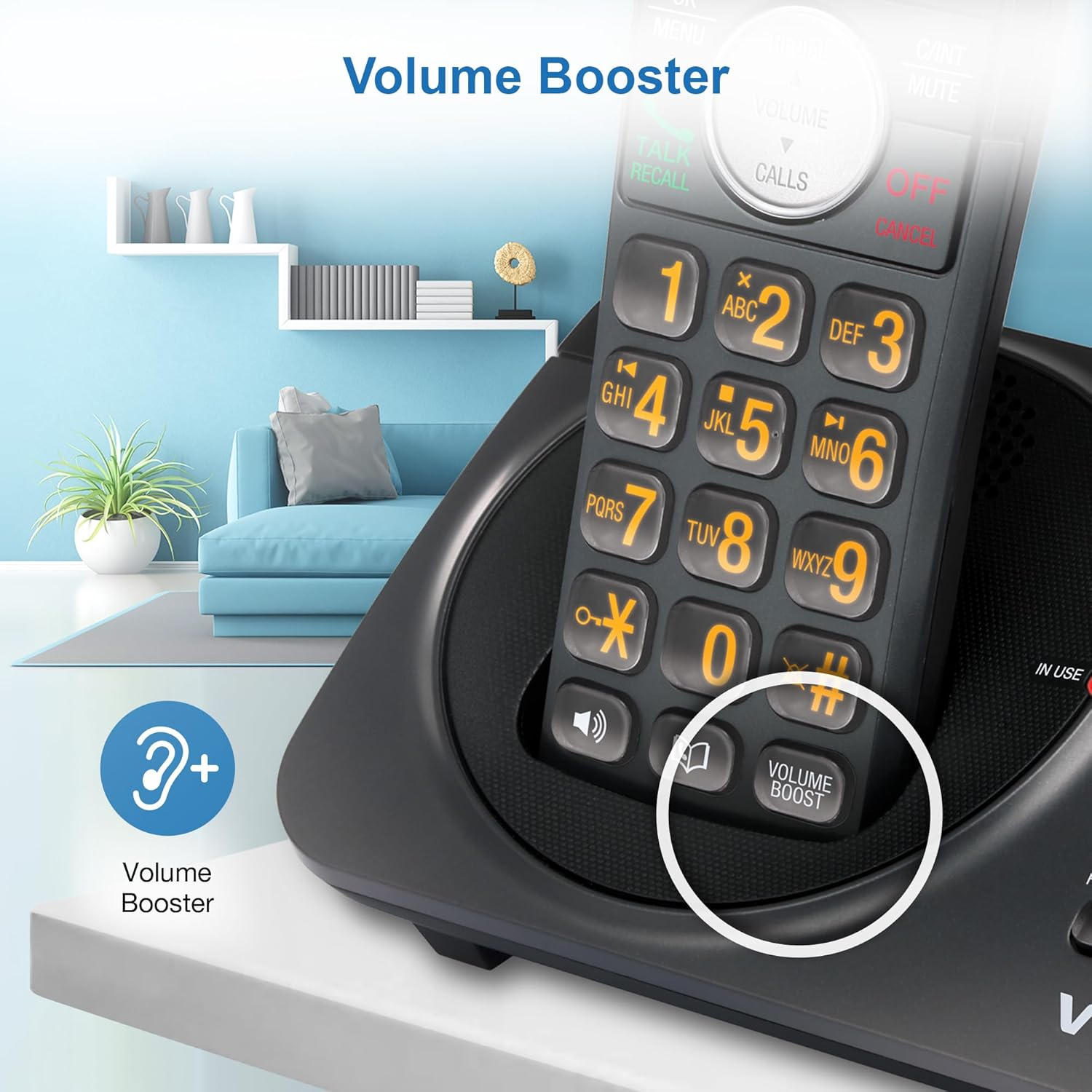 Vtech CLS21050 DECT Cordless Phone with Handsfree Speakerphone, Digital Answering Machine, 70 Name and Number Phonebook, Volume Booster, Call Block, 5 Last Number Redial, Keypad Backlight image number 2