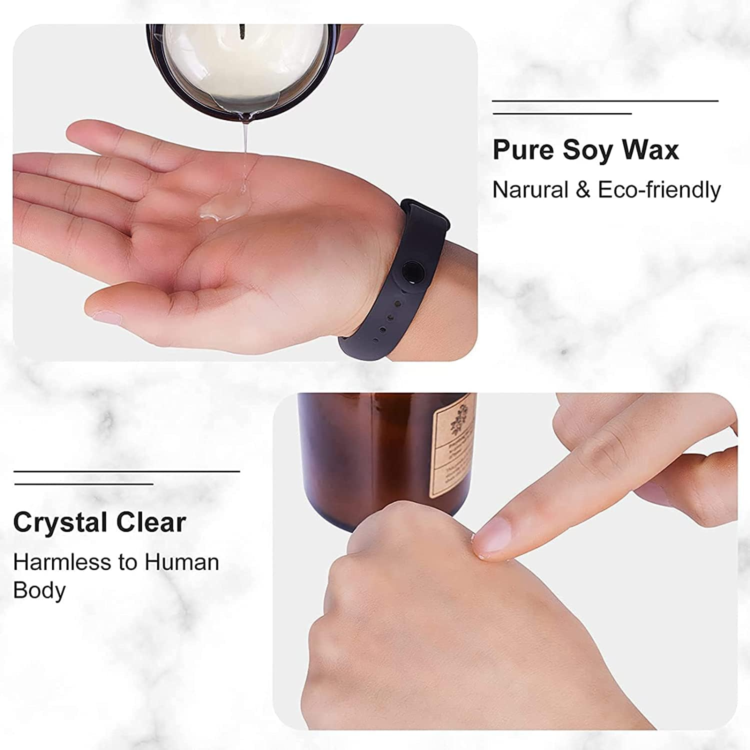 KAPASKI Scented Candles, Highly Scented, Natural Wax, 40 Hours Long Burning, Aromatherapy Candles, 200G/7 Oz with Aesthetic Amber Glass, Clean Delicate Fruity Scent for Calming & Stress Relief(Misty Forest) image number 2