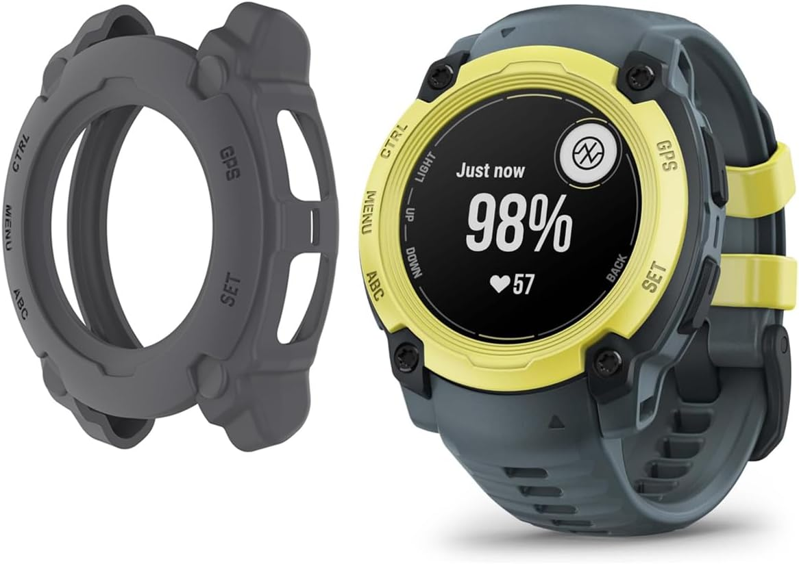 HOMTERN Case for Garmin Instinct E 40Mm,Flexible Silicone Armor Cover Shell Shockproof Scratch-Proof Drop-Proof Protector Case,Gary image number 4