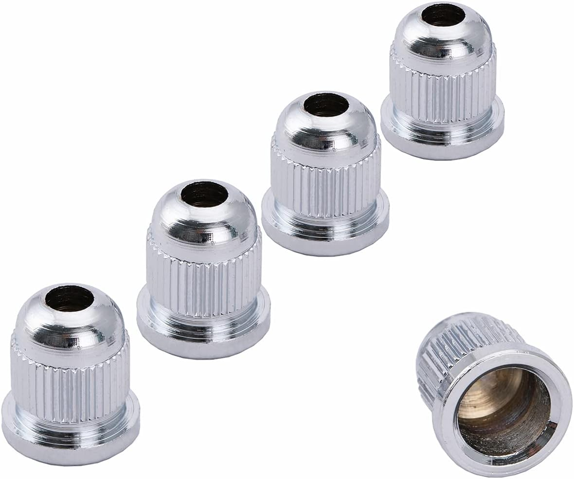 Musiclily Pro 13.2Mm Steel through Body String Mounting Ferrules for Electric Bass, Chrome (Set of 5)