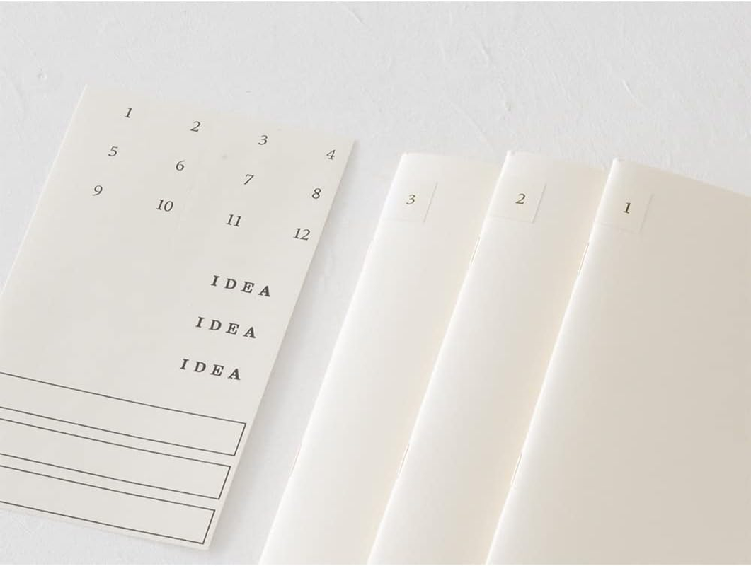 DESIGNPHIL Midori 15308006 Notebook, MD Notebook, Light, A4 Variable Size, Square Ruled, Set of 3, A image number 4