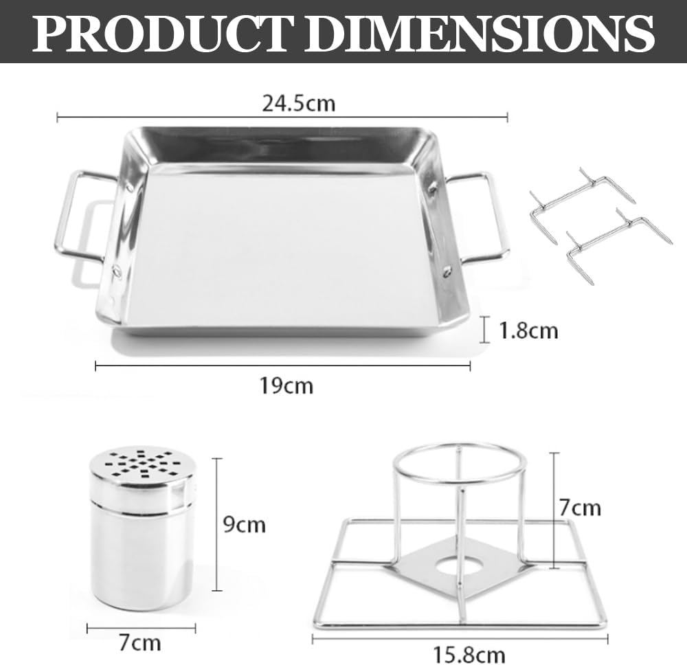GUDAJIN Beer Can Chicken Grill, Portable Outdoor Stainless Steel Vertical Grill, Multi-Purpose Grilled Chicken Plate, Including 4 Vegetable Spikes, Suitable for Grill, Oven, Camping, Home BBQ image number 3