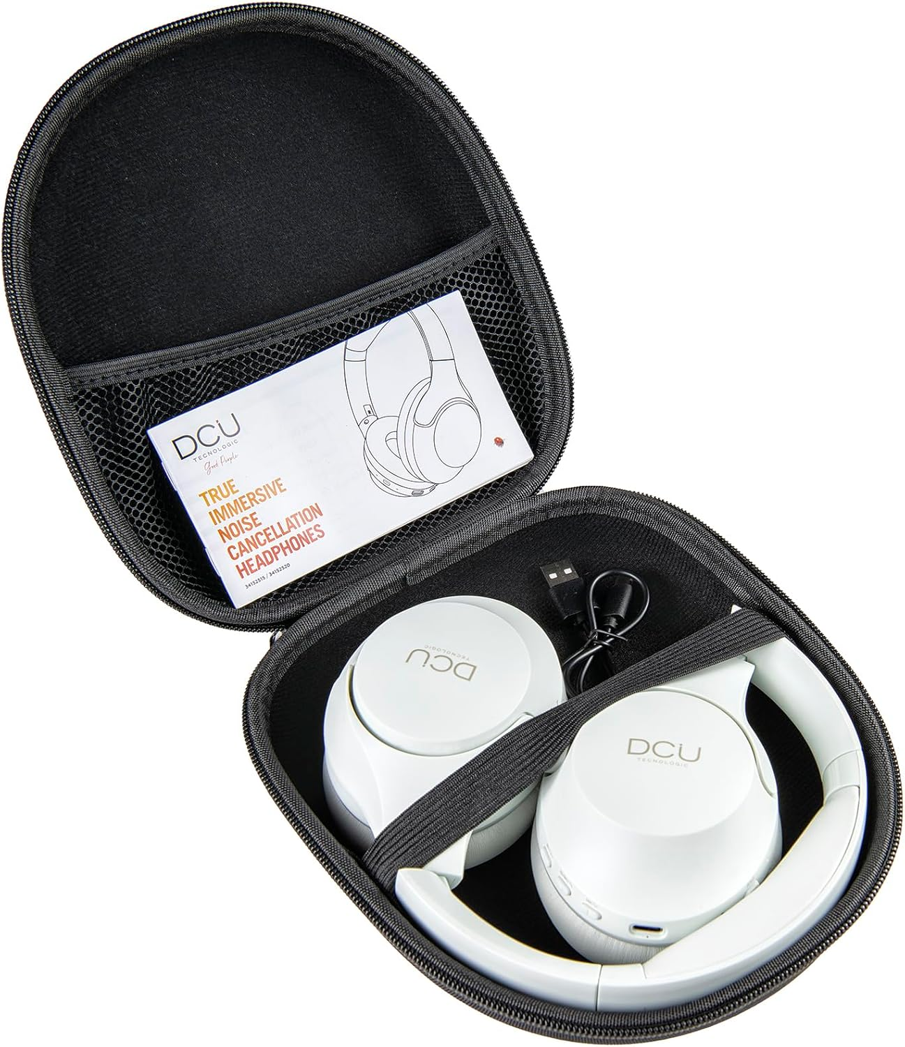 DCU TECNOLOGIC Wireless Bluetooth Headphones - 15 Hours of Use - USB-C Charging - Multifunctional Headphones with Foldable Headband - White image number 2