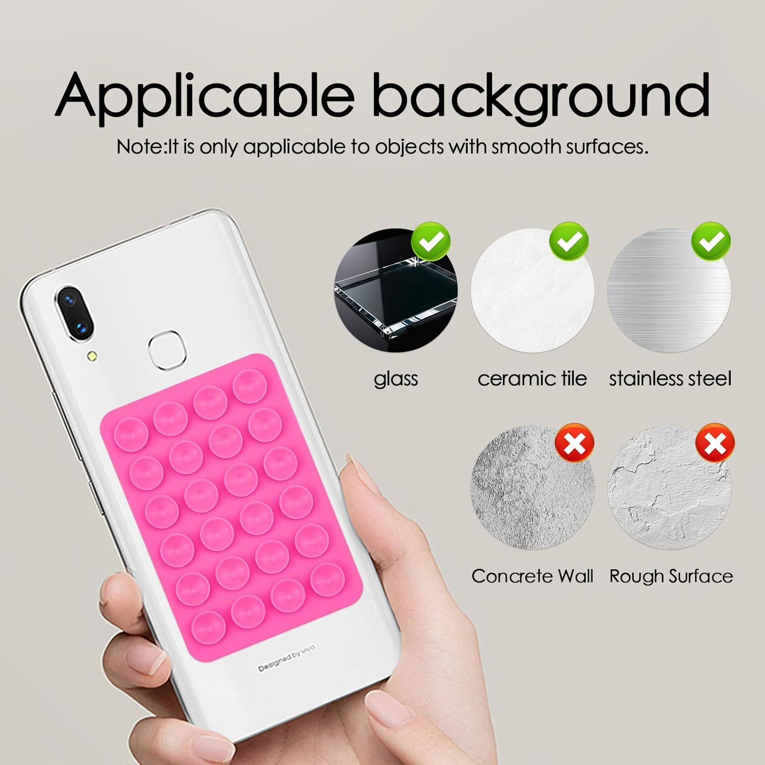 SUNNIFLY 4 Pieces Mobile Suction Cup, Suction Cup for Mobile Phone Can Be Used to Watch Videos, Take Selfies, Adhesive Suction Cup on the Back of the Phone, Removable image number 5