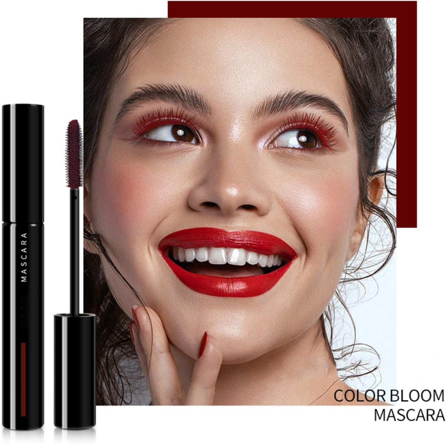 4 Colours Coloured Mascara, Colorful Mascara Blue Purple Green Red Mascara Waterproof Mascara, Length Volume, Long-Lasting Charming Rainbow Color 4D Silk Fiber Lash Volume-Effect image number 6