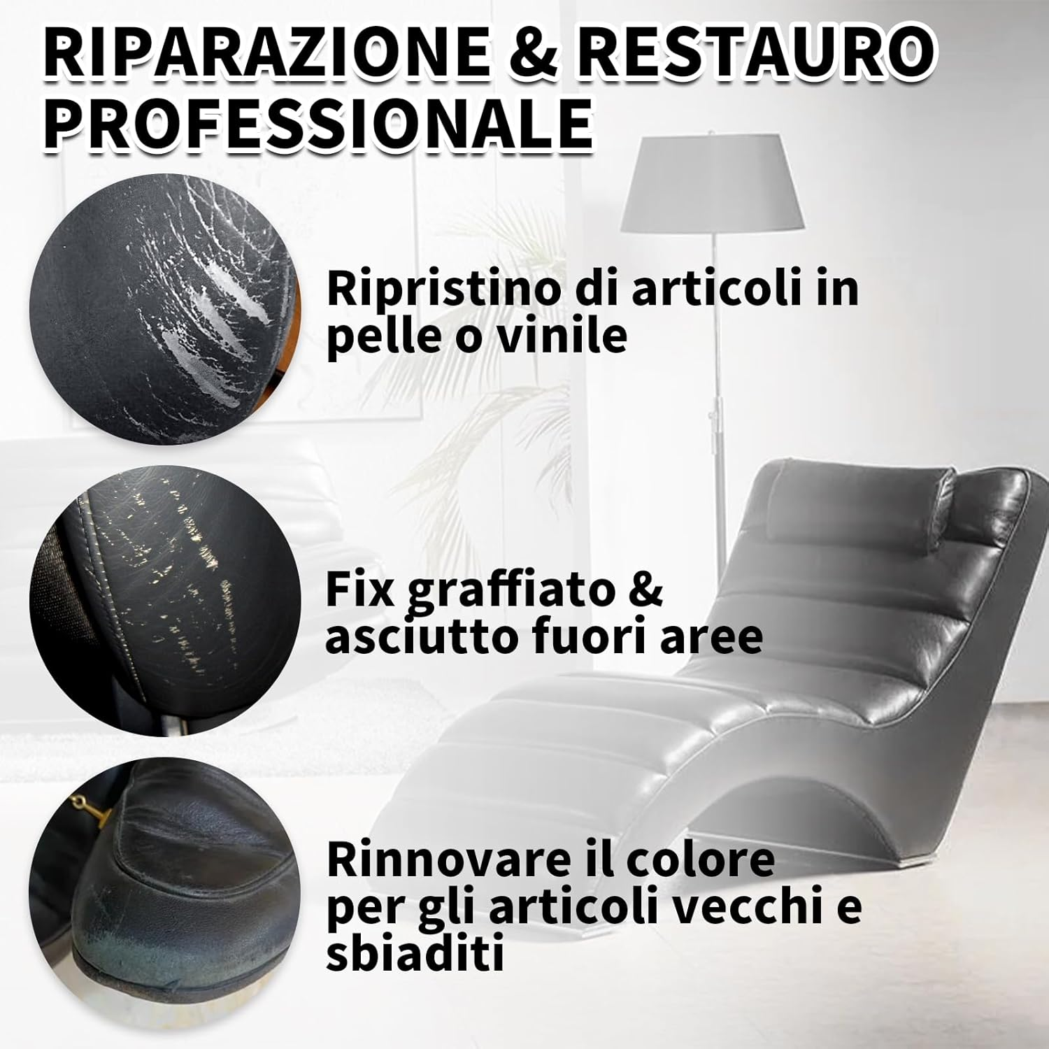 Leather Repair Kit Navy Blue, 250 Ml Liquid Leather Care for Leather Couch, Leather Paint, Faux Leather Repair Kit for Repairing Sofas, Vinyl Furniture, Car Seat, Saddle for Fading and Scratches image number 2