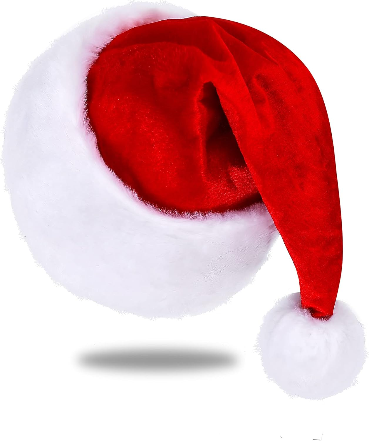 Eoocan Santa Hat for Adults, Unisex Velvet Comfort Xmas Hats Extra Thicken Plush for Christmas New Year Festive Holiday Party - Blue image number 5