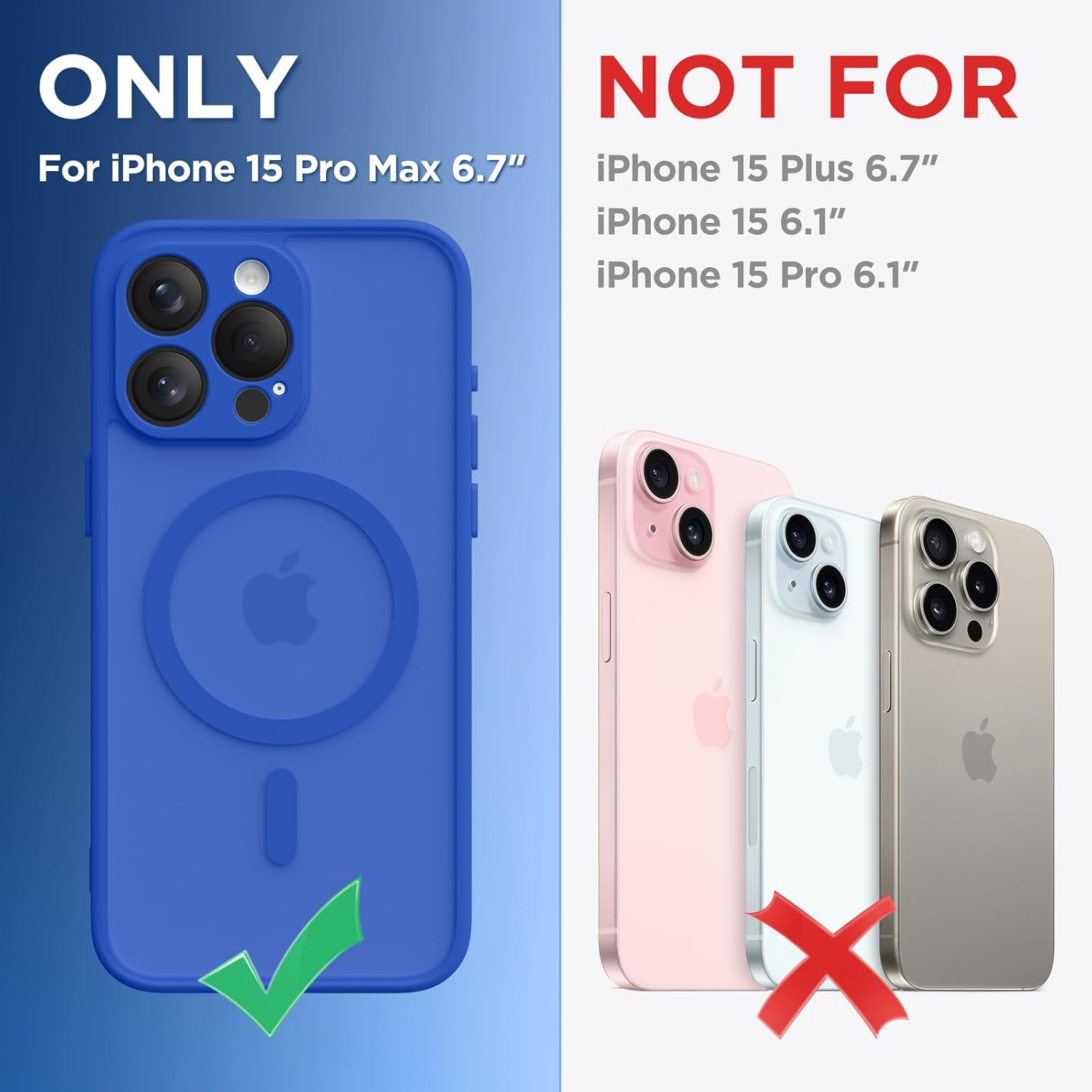 CAPRARO Magnetic for Iphone 15 Pro Max Case, [Compatible with Magsafe] [Full Camera Protection] [14FT Drop Protection] Shockproof Protective Slim Translucent Phone Case, Klein Blue - Brown image number 5