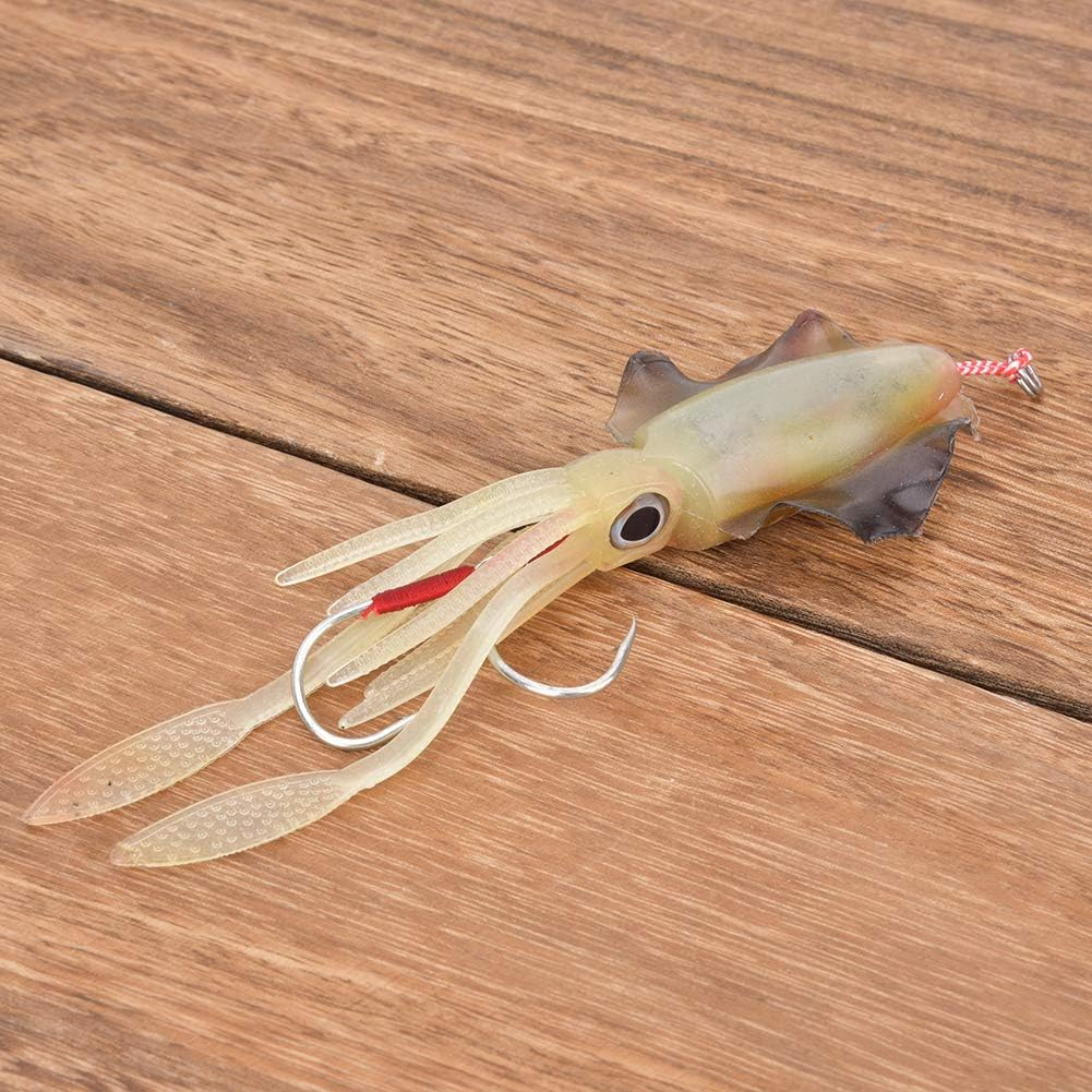 Fishing Lures, Soft Luminous Fishing Bait Squid Jig Fishing Tackle Octopus Squid Lure Fishing Tackle Accessory for Saltwater Ocean Fishing image number 6