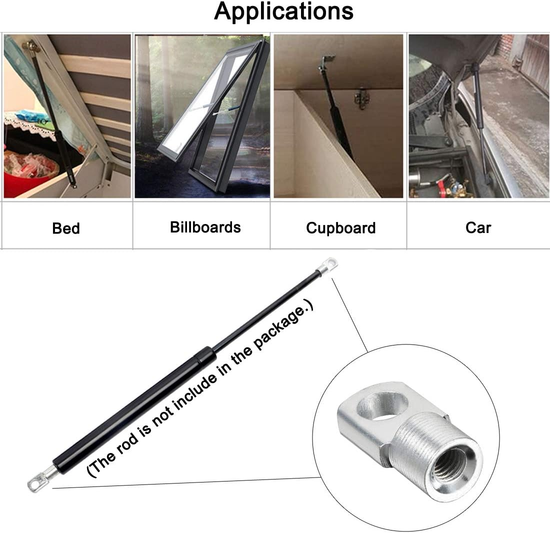 Uxcell Gas Spring End Fitting M8 Female Thread 8Mm Hole Dia A3 Steel Silver Tone 2Pcs image number 4