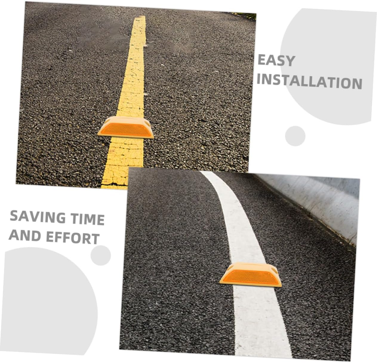 4Pcs Dual-Sided Reflective Road for Driveway Safety Pavement Markers High Visibility Reflectors Weather Resistant Design for Enhanced Highway image number 5