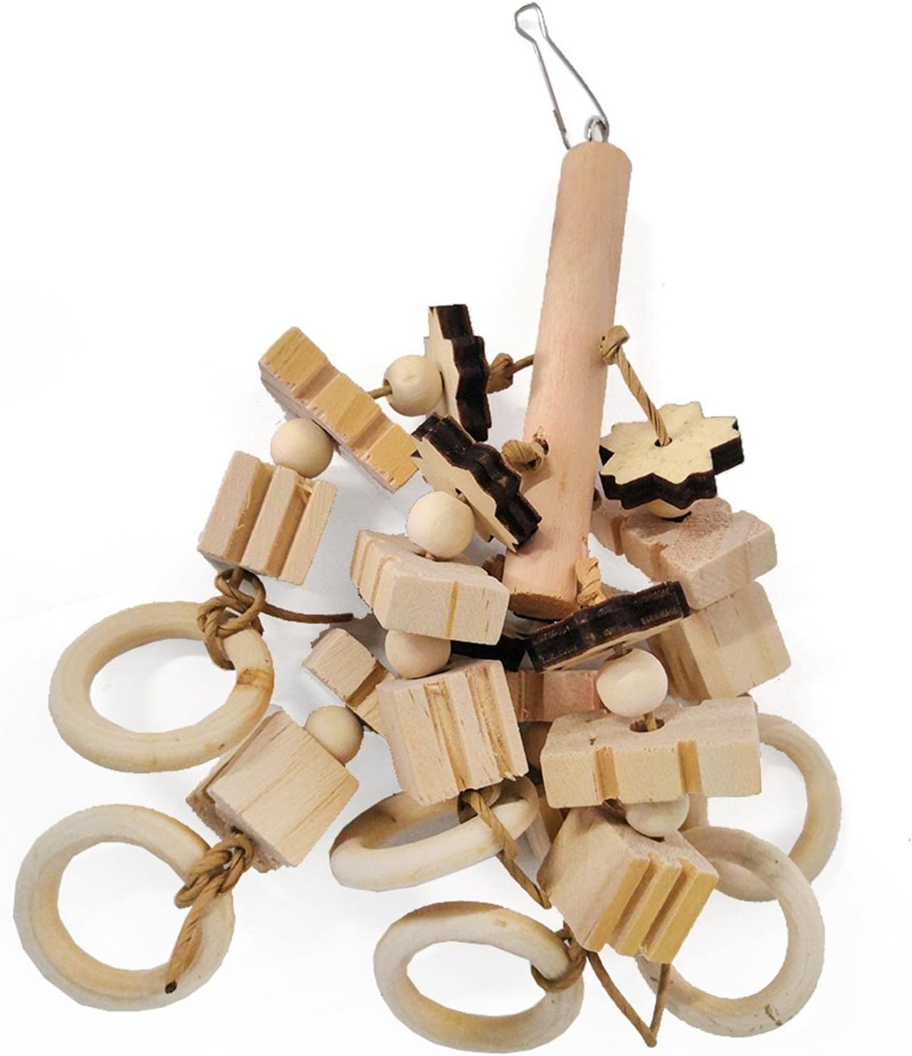 Large Parrot Chewing Toys Wooden Blocks for Cockatiel Parakeet Bird image number 5