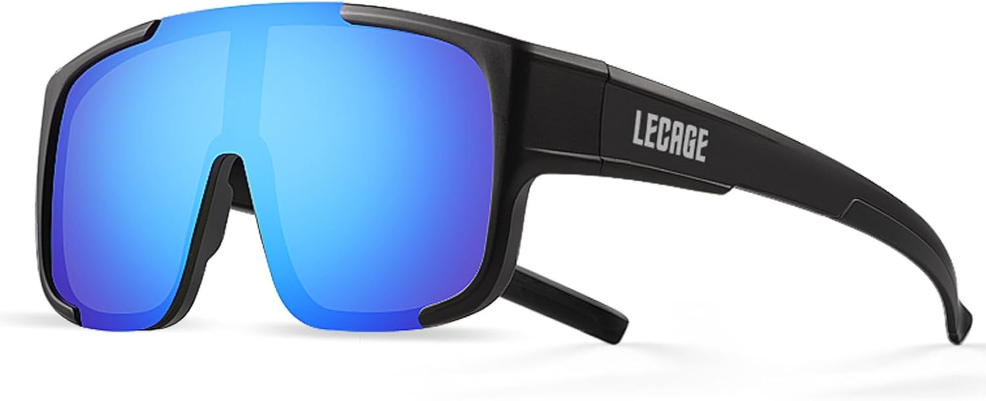 LECAGE Polarized Sunglasses Fit over Glasses Full Wrap-Around Cycling Glasses over Glasses HD UV Protection Sport Sungalsses Fashionable Bike Glasses for Men Women