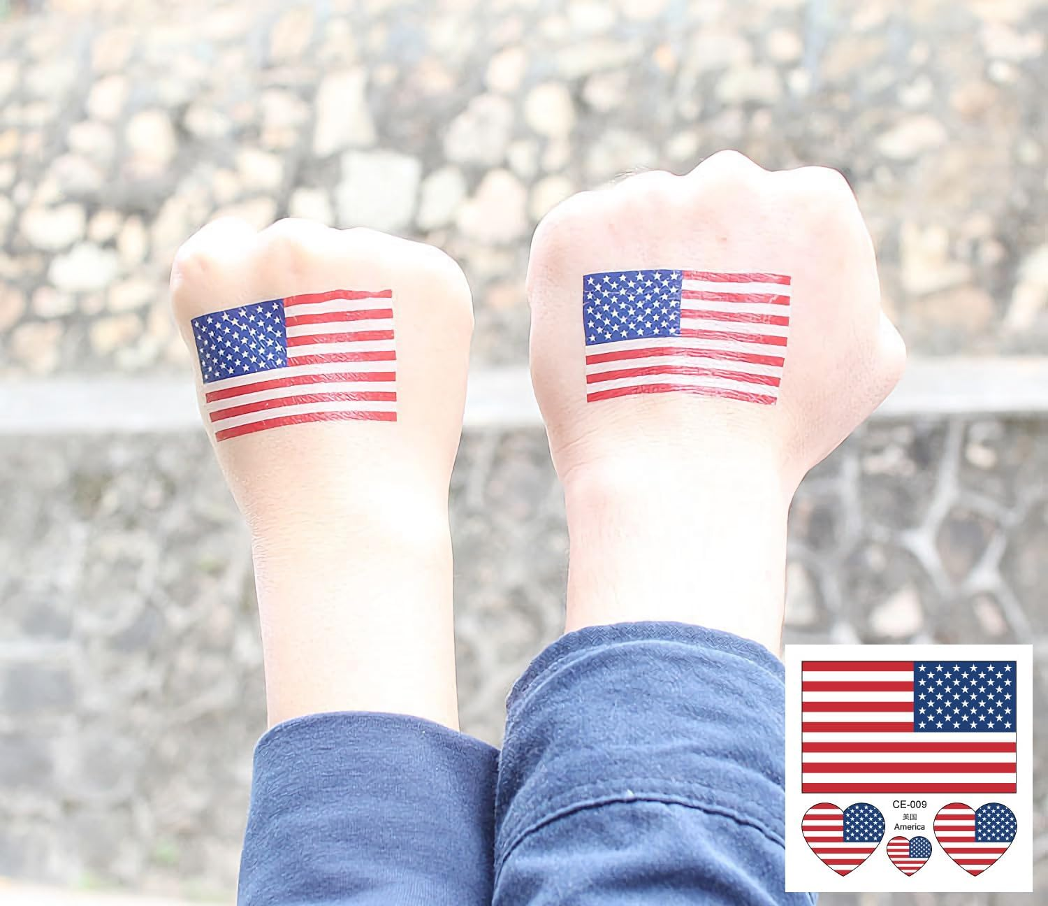 American Flag Tattoos,10 Sheets the USA America Flag Copa America|Sports Memorial Day, Labor Day Tattoos,40 Pcs Waterproof Sweat Sports National Flag Tattoos for Men Kids Women(America) image number 5