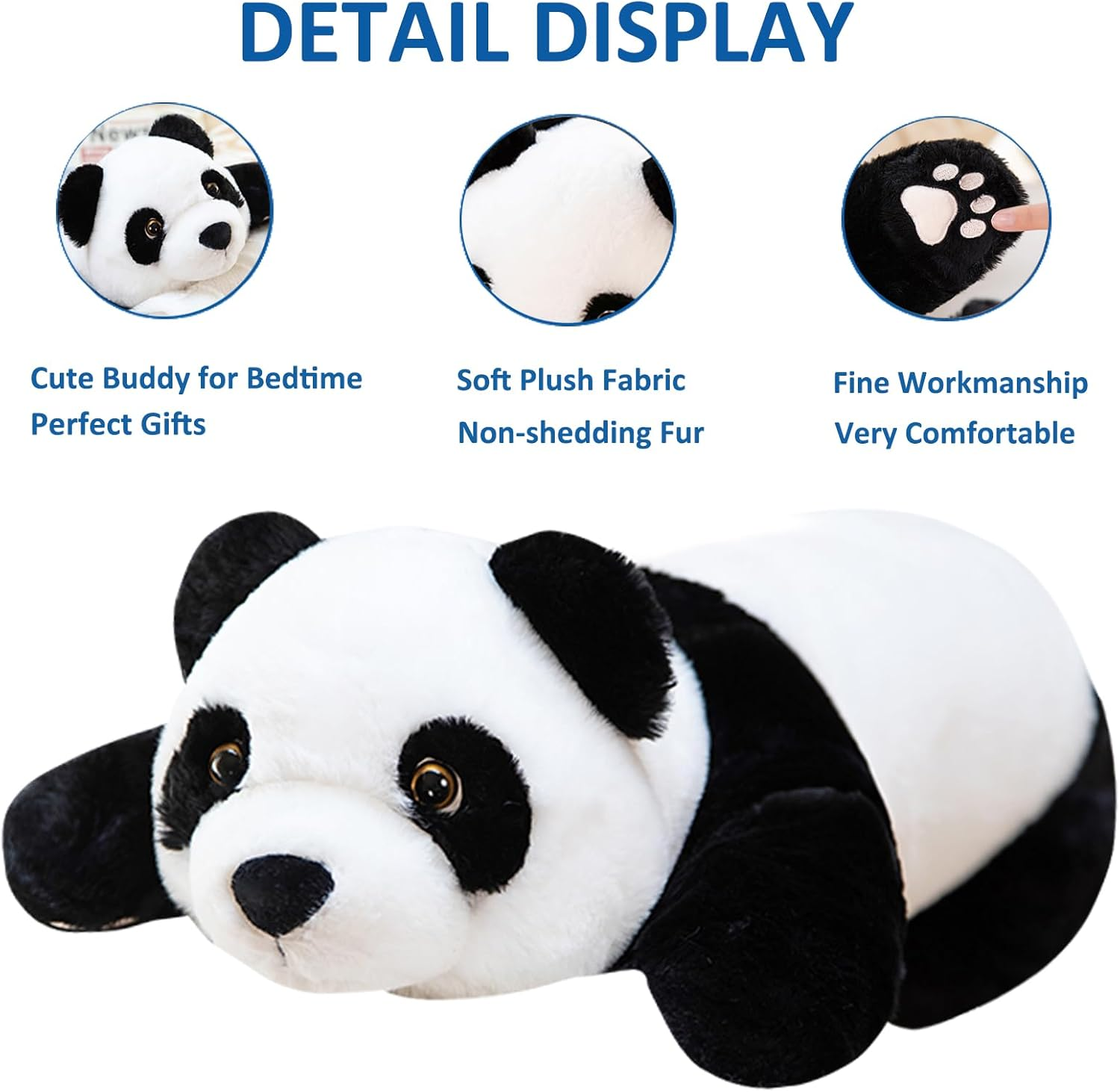 Weighted Stuffed Animals, 15.3" Weighted Panda Plush Toy Cute Panda Weighted Plush Animals Pillow Gifts for Kids Adults Birthday, Valentine'S Day image number 4