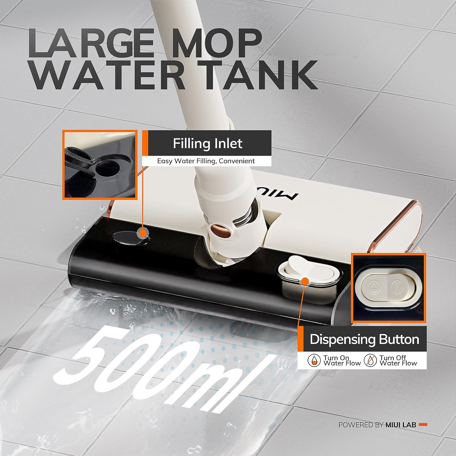 MIUI Wet Dry Vacuum Cleaner, All-In-One Stickvac with Mop, Solution for Multi-Surface, Perfect for Hardwood, Tile, Marble, Area Rug & More, Corded, Safe for Homes with Children and Pets image number 2