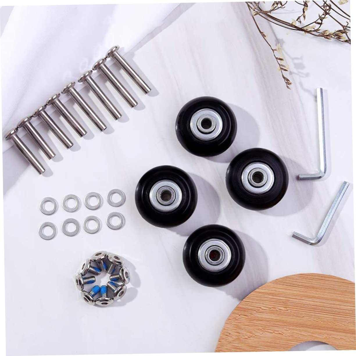 Anneome Silent Rubber Caster Wheel Replacement Kit for Luggage and Suitcases with Wear-Resistant Material and Smooth Rotation for Easy Transport image number 2