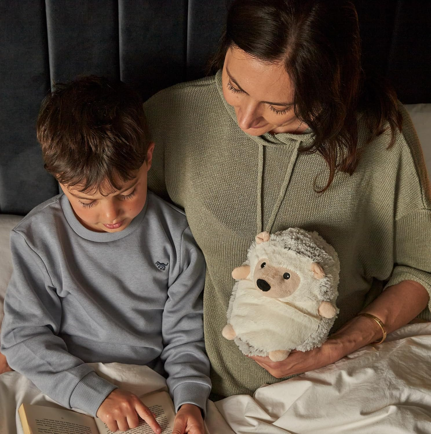 Warmies Plush Beige Hedgehog Microwavable Wheat Bag Scented with French Lavender, Weighted Teddy Suitable for All Ages, Hot or Cold Wheat Heat Pad