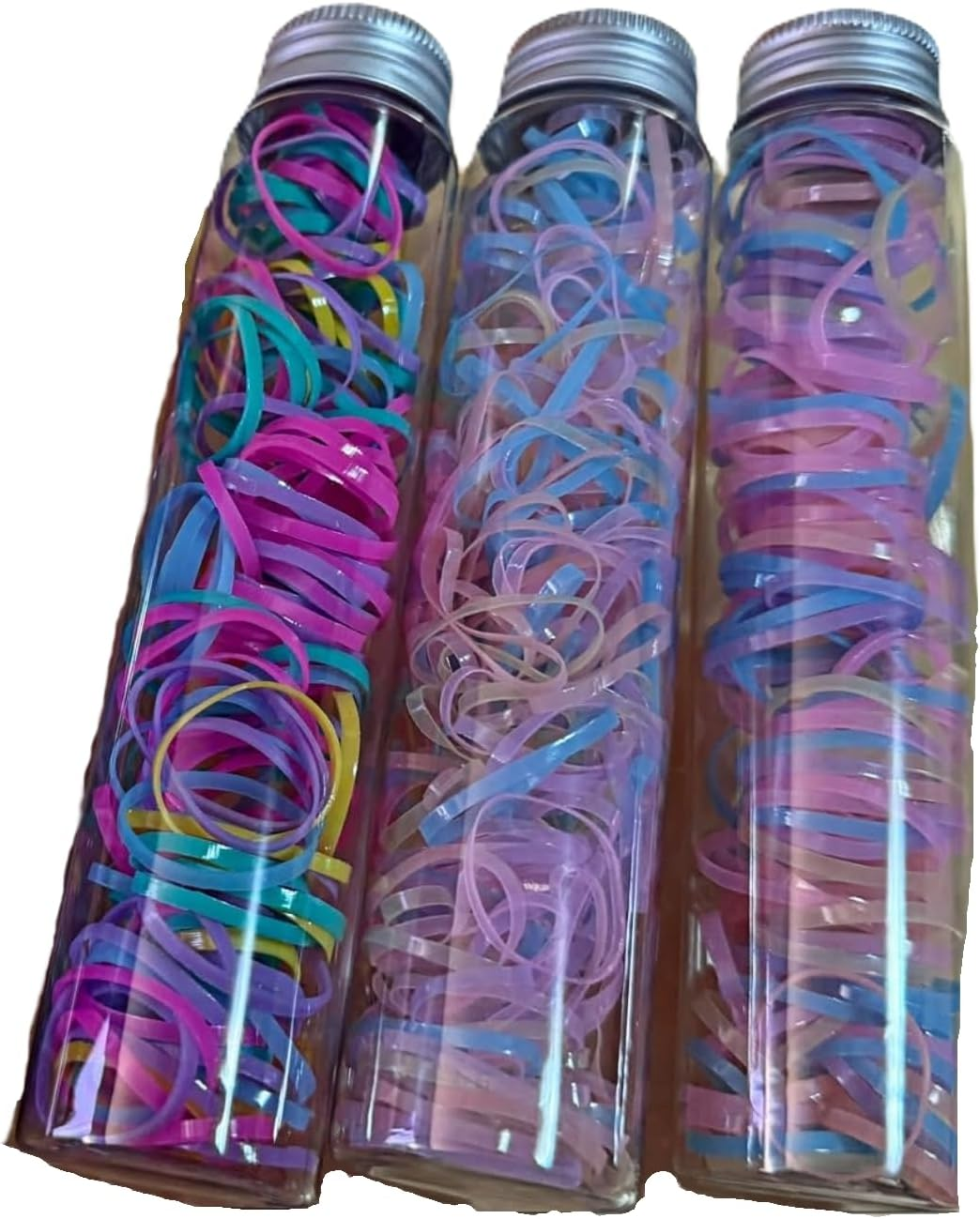 High Elastic Hair Band(Large 2Cm) Multi-Colour Rubber Bands in Storage Jar/Bottle Girls Beauty Kids (Jelly/Thick, Large/200Pcs)
