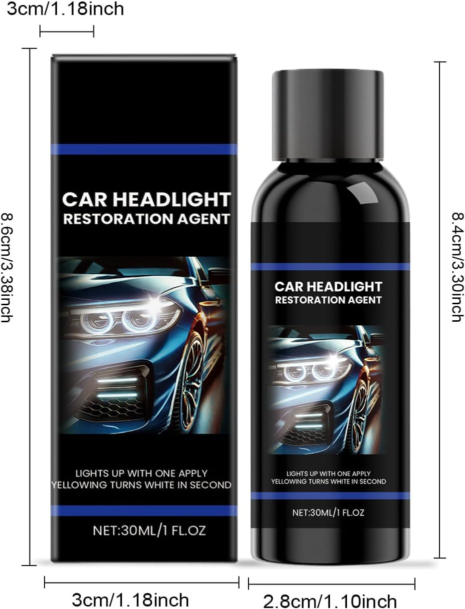 Headlight Restorer - Headlamp Care Agent for Vehicle,4-In-1 Waterproof Gentle Headlight Restoration Agent for Vehicle, Truck, Automotive Lens Repair image number 3