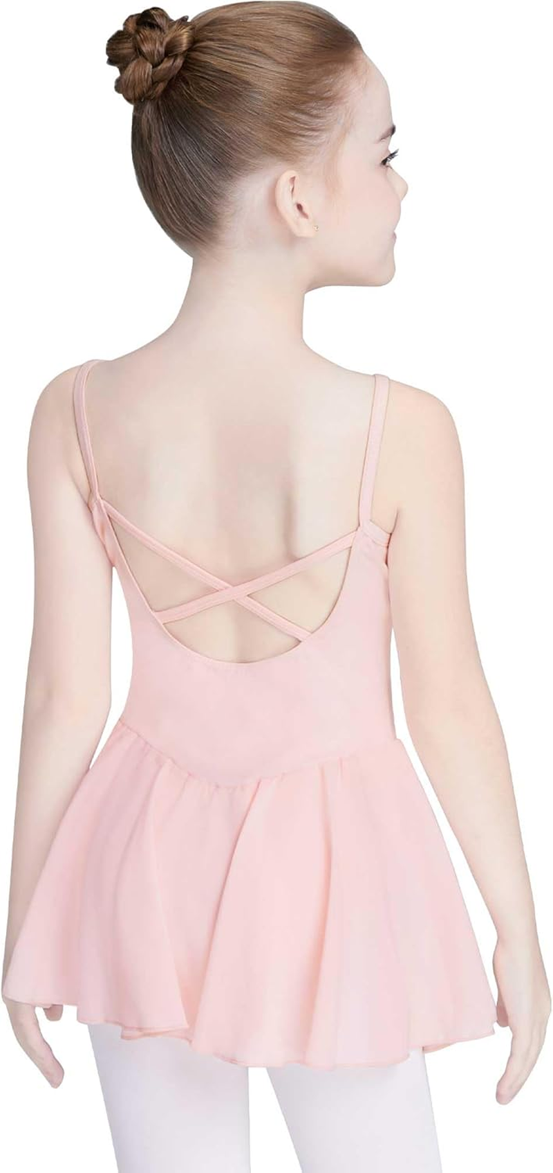 Daydance Lined Toddler, Kids, Girls Ballet Leotards with Skirt, Camisole Straps Dance Wear for Training, Practice, Recitals