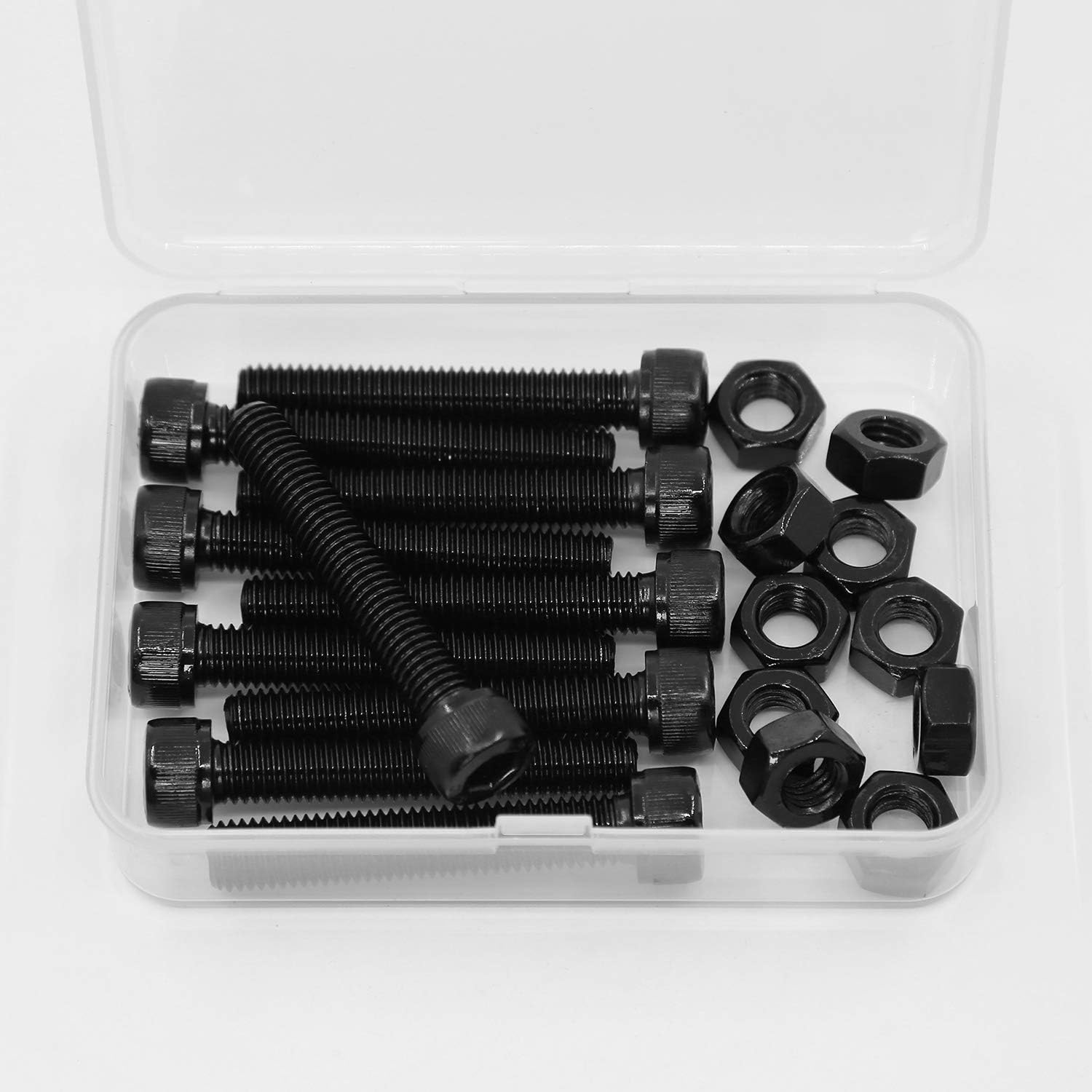(10 Sets) M8 X 60Mm Bolts and Nuts Set Socket Head Cap Screws 12.9 Grade Alloy Steel Black Full Thread