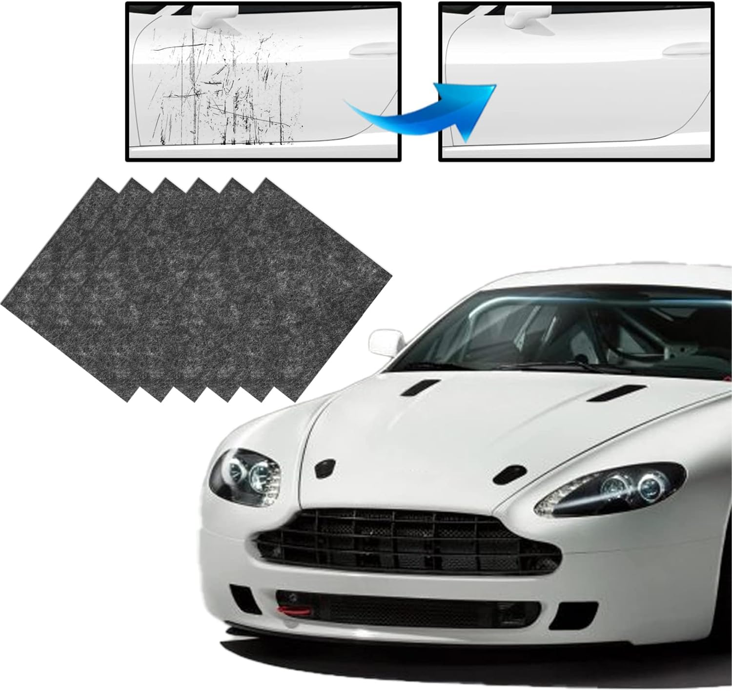 6PCS Nano Sparkle Cloth for Car Scratches Vehicle Nano Magic Cloth Scratch Remover and Water Polishing Easily Repair Scratches Paint Residues Water Spots Car Accessories for Restore Shiny Car Paint image number 5