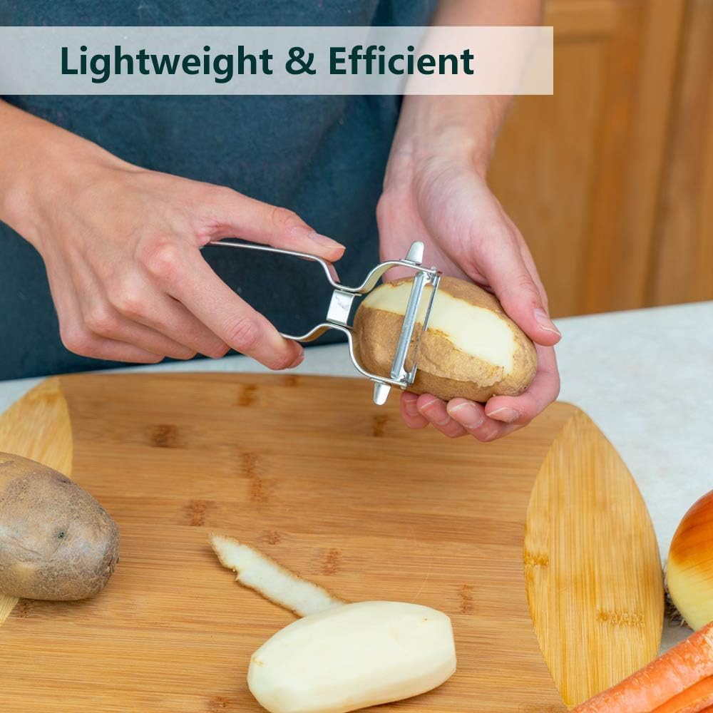 Stainless Steel Vegetable Peeler for Kitchen &ndash; Sharp Y Peeler Carrot Peeler with Ergonomic Handle, Easy Grip Potato Peeler Fruit Peeler, Rust Resistant Veggie Peeler, Easy Clean & Dishwasher Safe image number 5