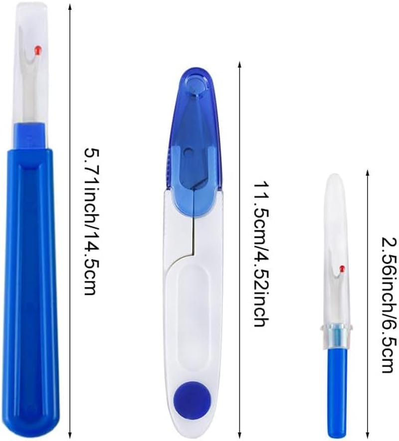 Seam Ripper and Thread Remover Kit, 10Pcs Sewing Seam Ripper Tool,Seam Ripper Set Thread Seam Removal Separator Sewing Cross Stitch Separator Stitch Unpicker with Trimming Scissor and Ruler for Sewing image number 2