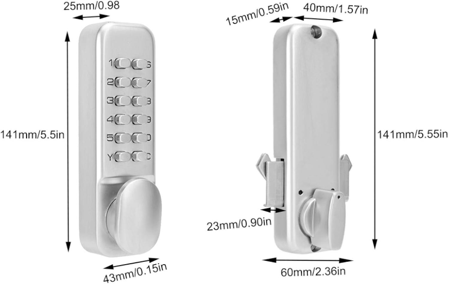 Passsword Lock, Built in Reset Function, Keypad Deadbolt Lock, Multipurpose Mechanical Balconies Office Door for Sliding Door Kitchen image number 4