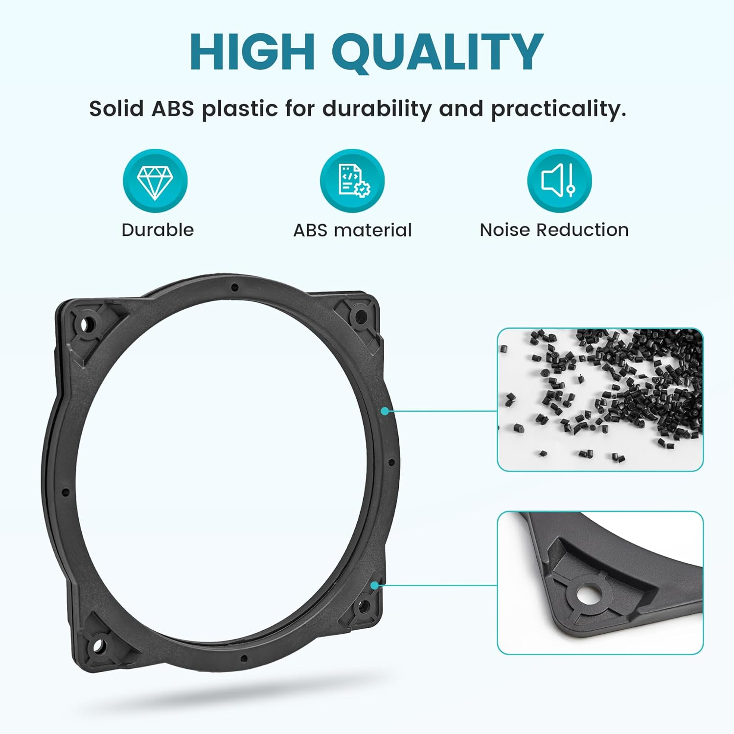 Nuith 6.5 Inch Front Door Speaker Adapter Spacer Ring Fit for 2006-2020 Hyundai Sonata/Azera/Santa Fe/Kia 2011-2020, 6.5"-6.75&rdquo; Speaker Adapter Brackets for Aftermarket Speaker Installation image number 1