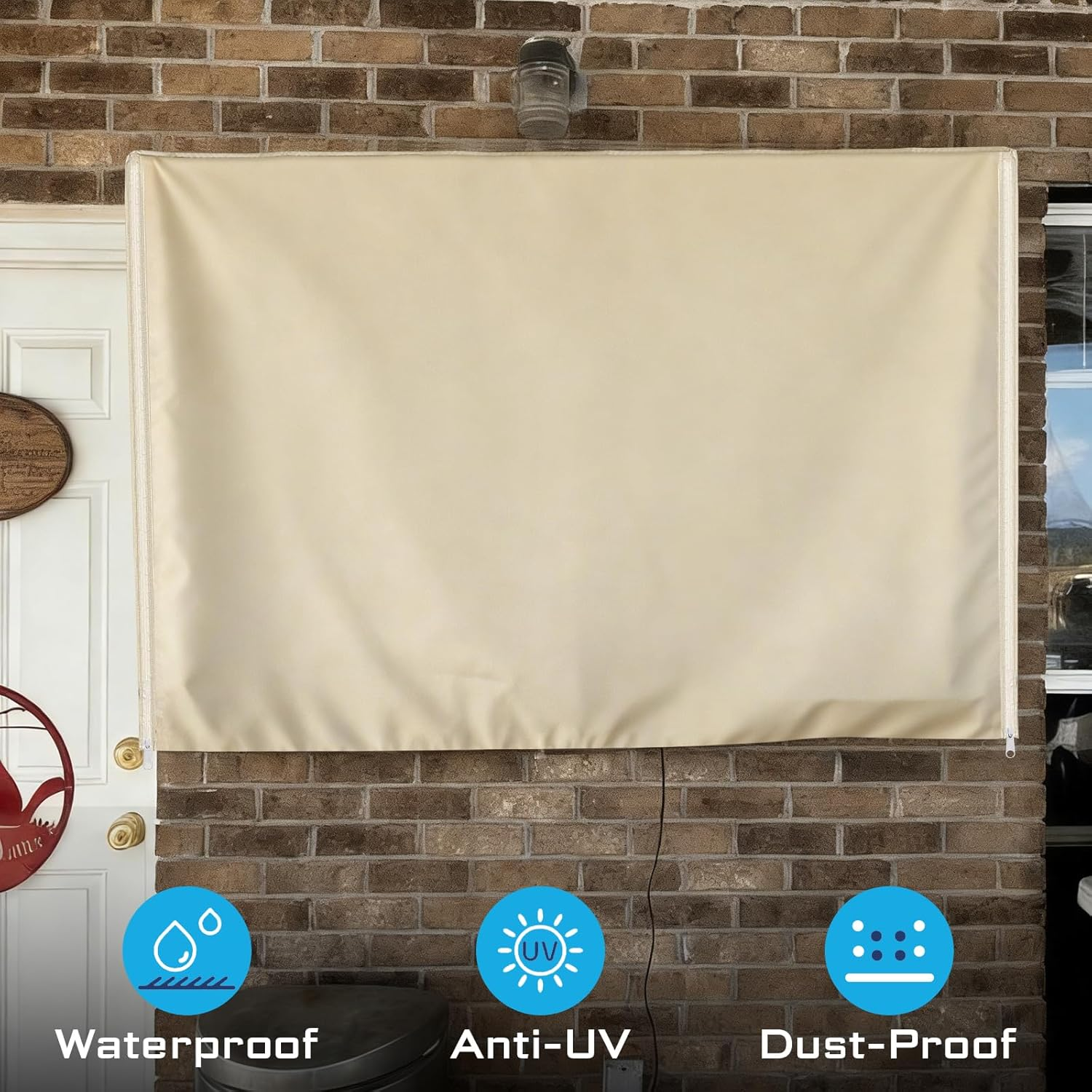 Outdoor TV Cover 41 to 43 Inch Weatherproof, Waterproof outside TV Covers Heavy Duty 600D Oxford TV Covers Outdoor TV Screen Protectors Shield with Zippers for Flat Screen Outdoor Tvs image number 5