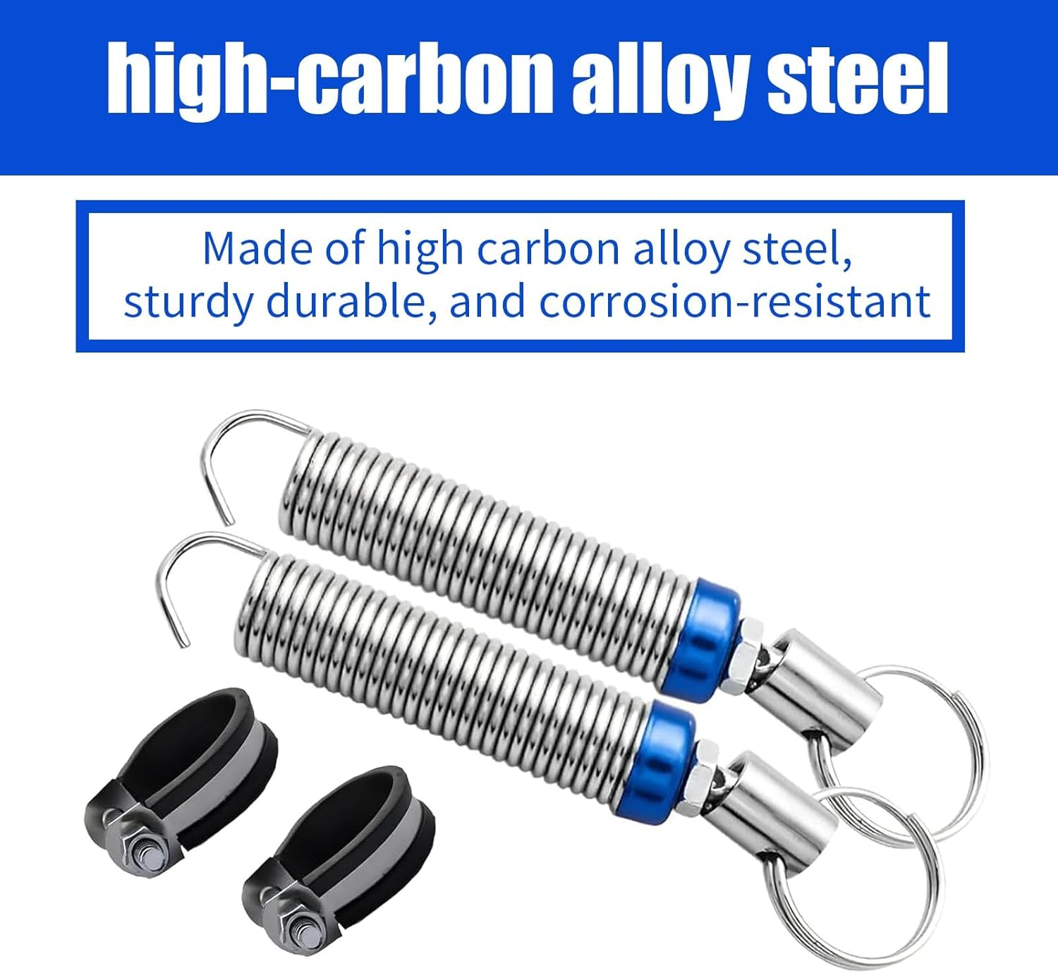 2 PCS Car Trunk Spring, 5.9"-9.44" High Carbon Alloy Steel Full-Thread Screw-Adjustable Automatic Lifting Spring Device, Multi-Functional Auxiliary Opening Accessory, for Most Models (Blue) image number 3