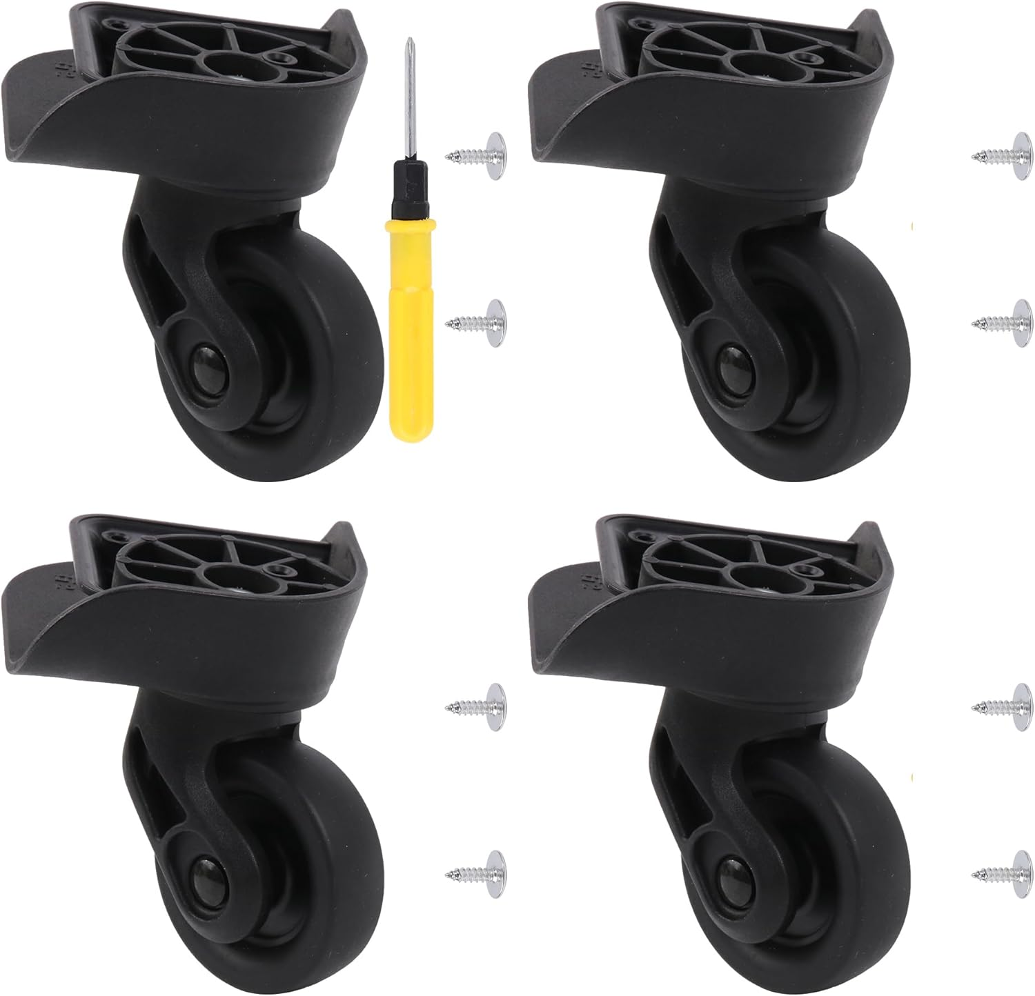 BQLZR Right Suitcase Wheels W237 Replacement Hard Caster Black for Repair Pack of 4 image number 3
