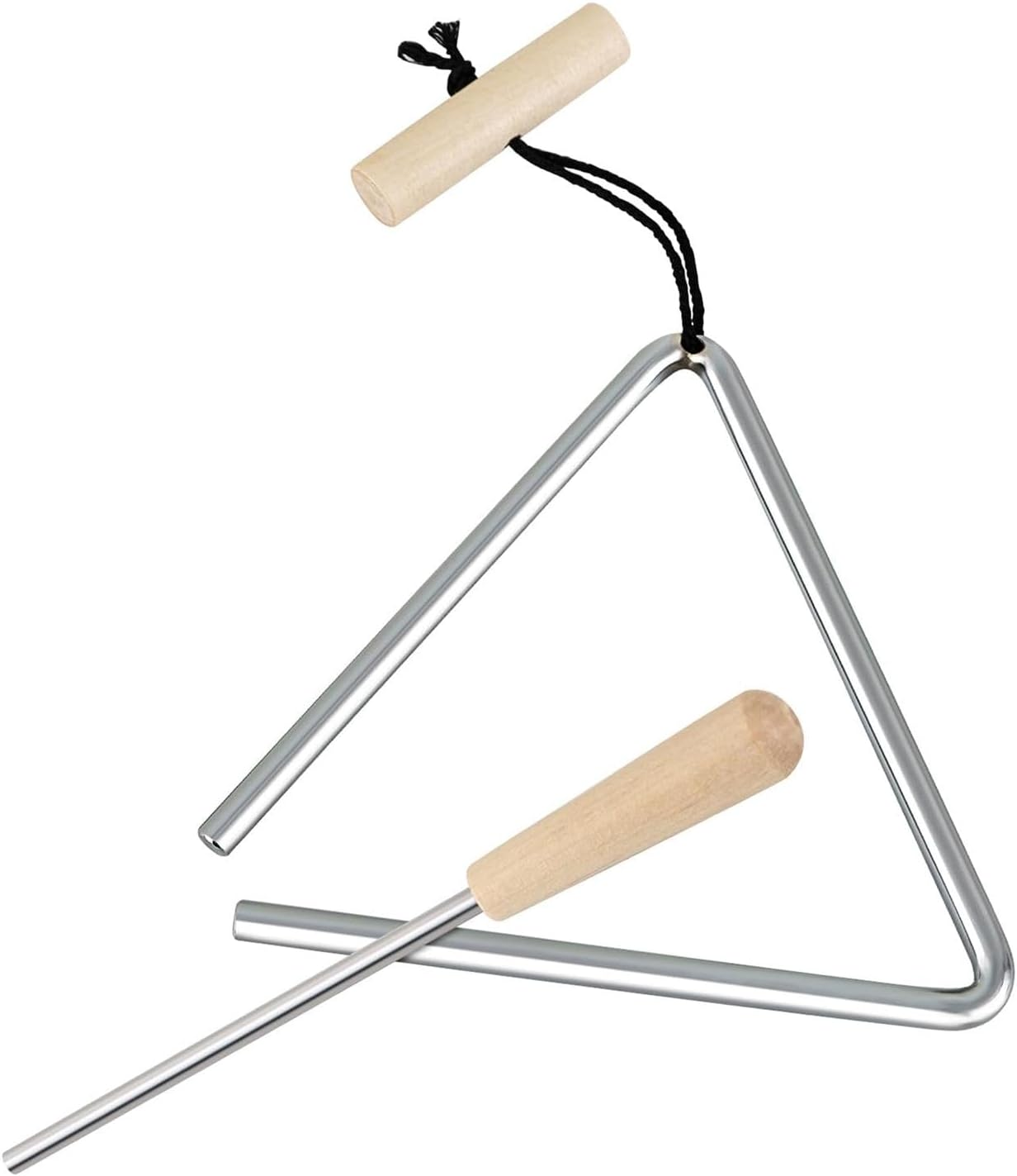 Triangle Percussion Instrument,Music Hand Instrument Steel Triangle - Steel Triangle Percussion Bell with Strikers for Rhythm Education image number 6