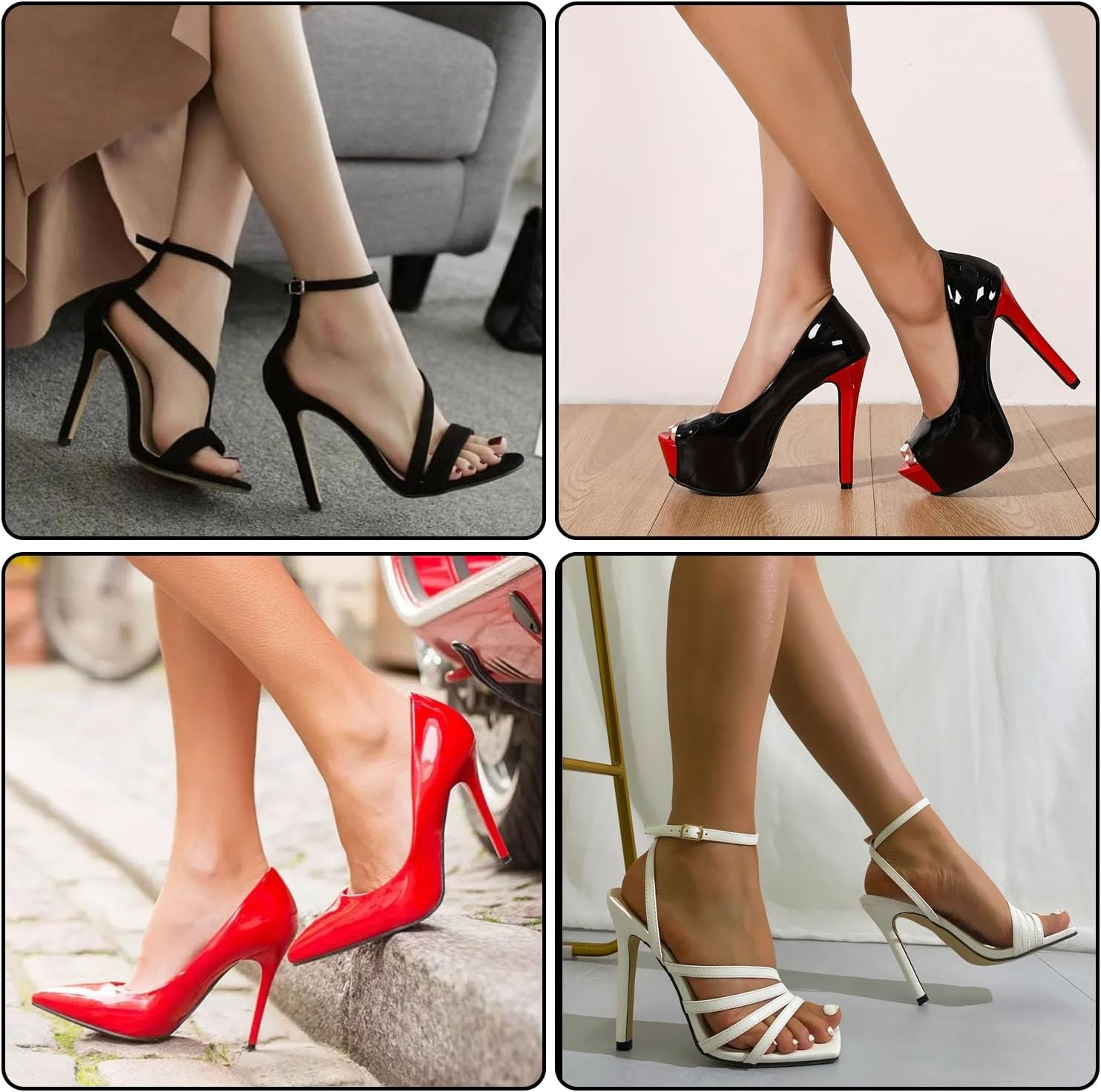 High Heel Replacement Tips - 24 Pairs Rubber Heel Stopper Repair Kit - Protection for Women Shoes Bottom Heels - All Types of High Heels image number 1