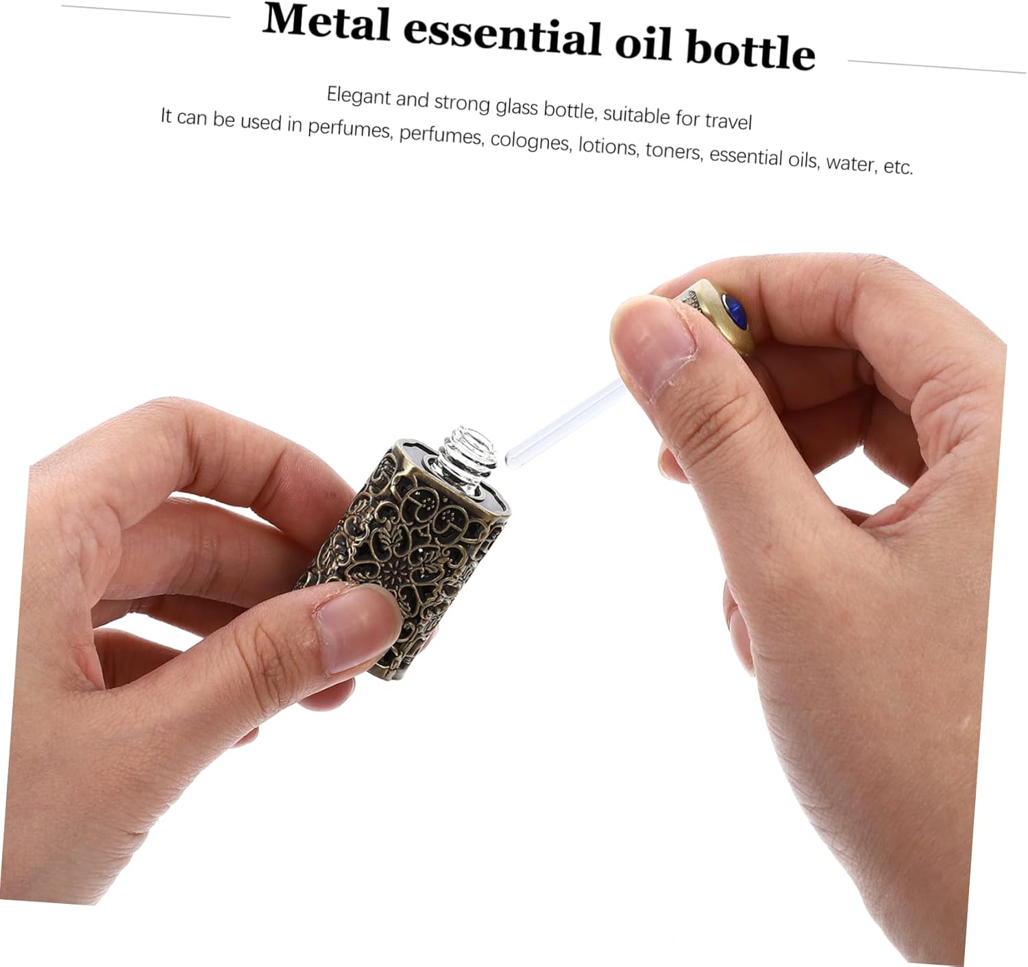 3Pcs Metal Essential Oil Perfume Bottle Spray Bottle for Aromatherapy Travel Leakproof image number 6