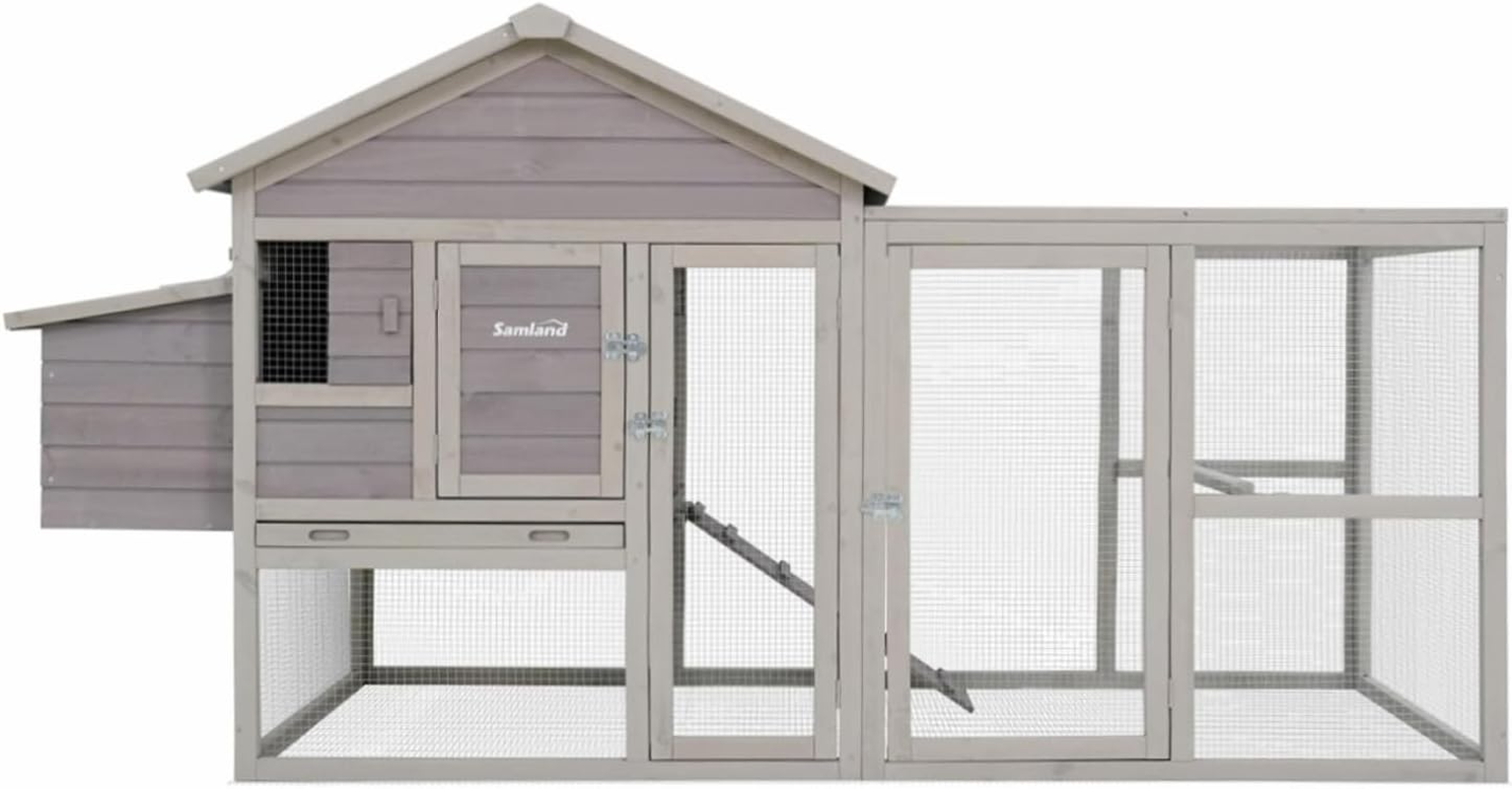 Wooden Outdoor Chicken Coop with Nesting Box, Large Run & Waterproof Roof image number 2