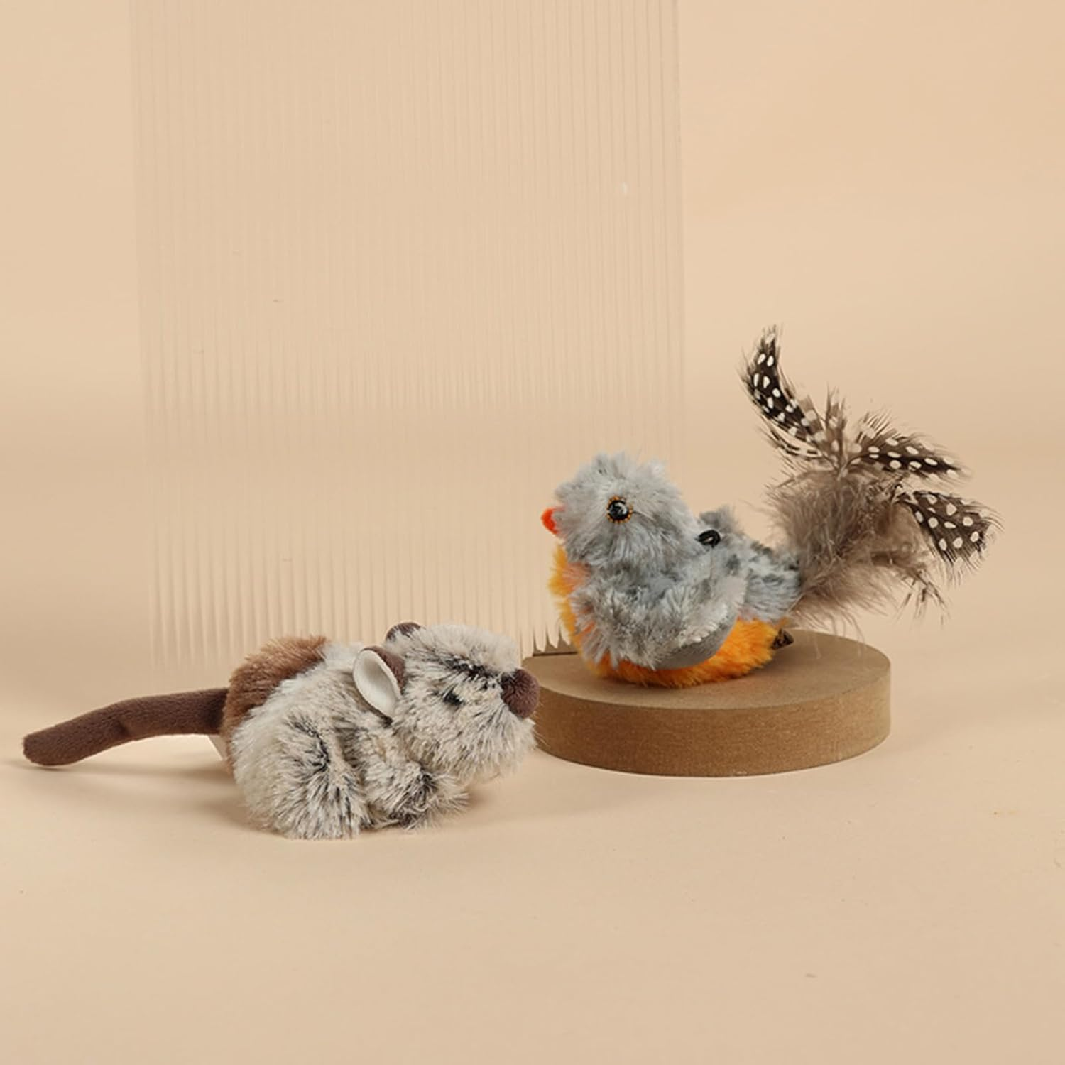 Cat Toys for Bored Indoor - Indoor Cat Toys Interactive - Plush Animal Activity Realistic Play Exercise Jumping Mental Stimulation for Feline Fun and Energy Boosting