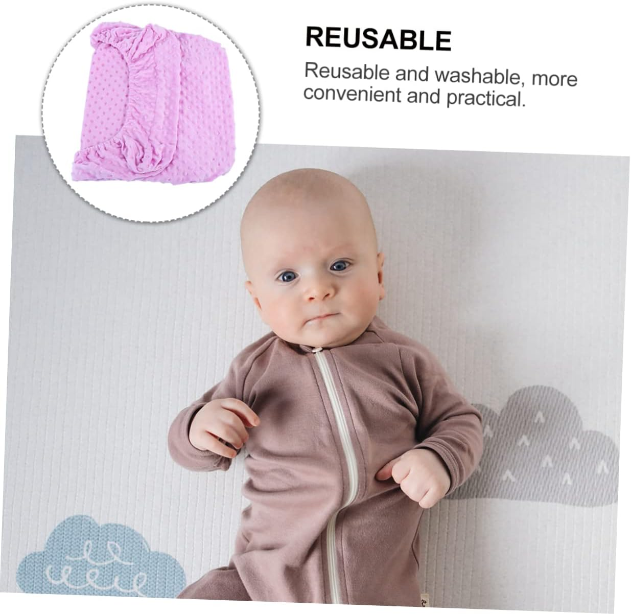 CHILDWEET Baby Change Pad Cover Breathable Purple Diaper Changing Table Sheet Comfortable Fit Infant Nursery Replacement Cover (No Inner Pad) image number 1